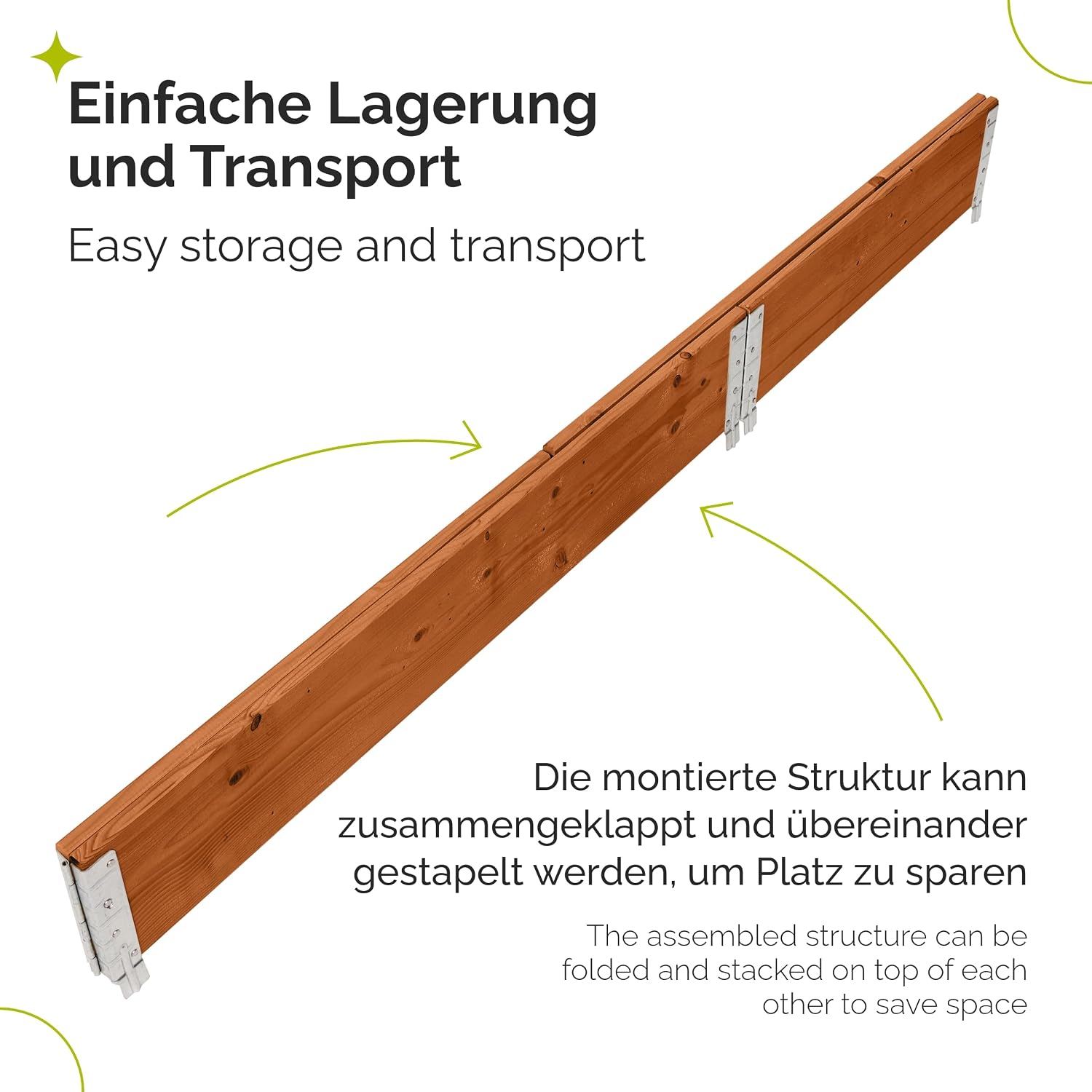 Thumbnail 3 de Garronda Telaio aggiuntivo in legno per pallet – Cassa di stoccaggio in legno Marrone 2 pezzi GD-0096