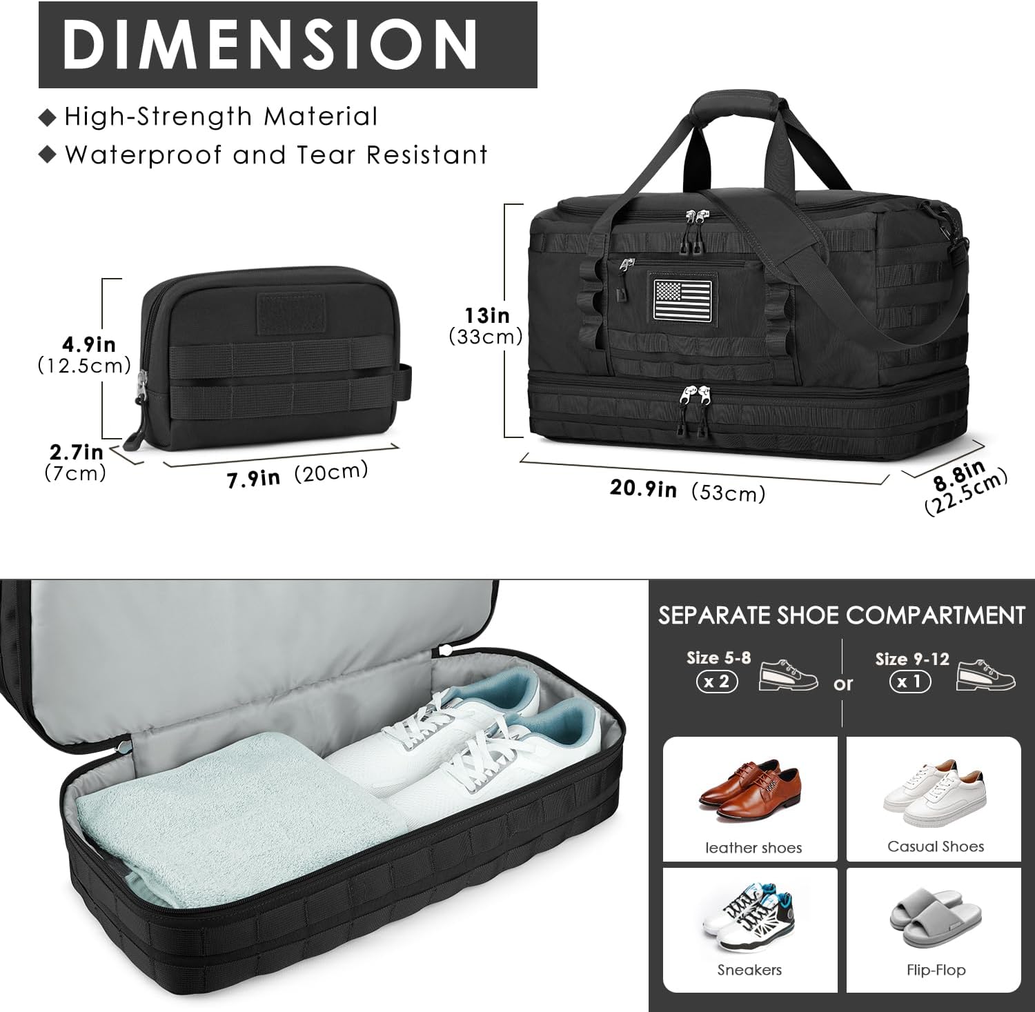 Thumbnail 3 de ETRONIK Gym Bag Airline Approved 22x14x9