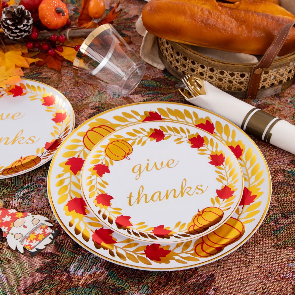 Thumbnail 5 de Rubtlamp EJ01/3 Thanksgiving Dinnerware Set, 175 Pieces with Gold Accents