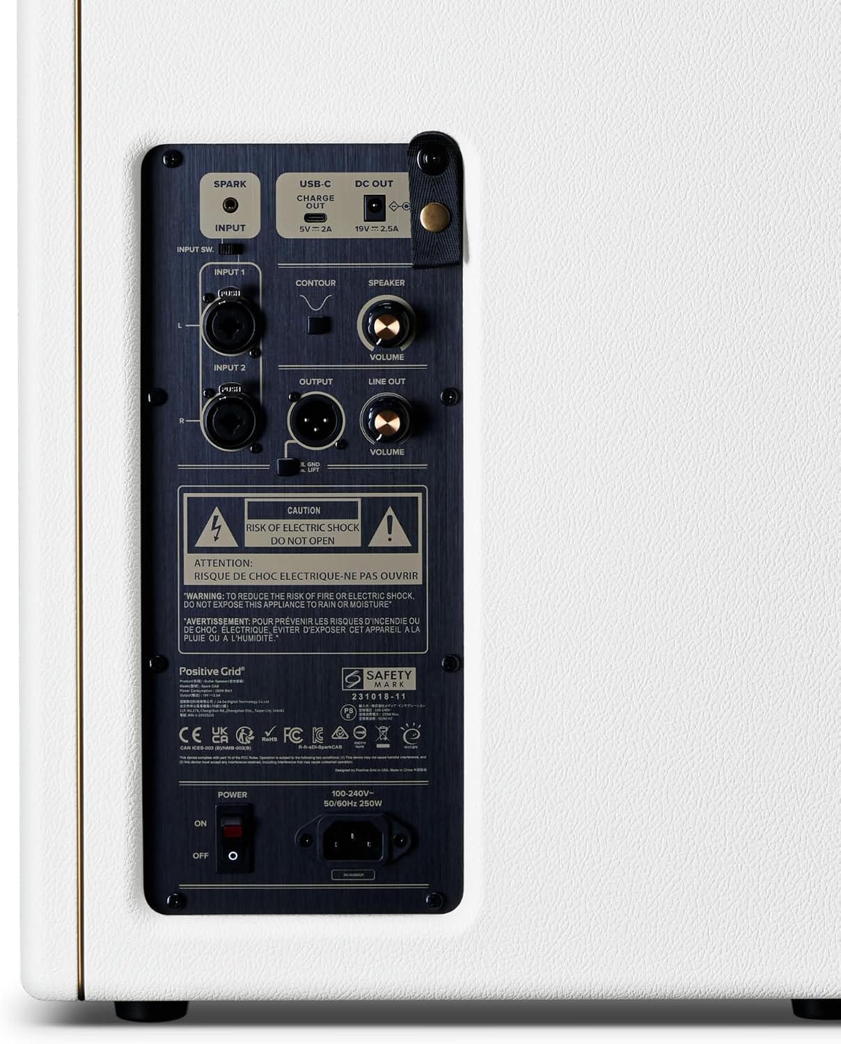 Detalle de Positive Grid Spark CAB FRFR-högtalare, Pearl, 140 W och 10-tums woofer