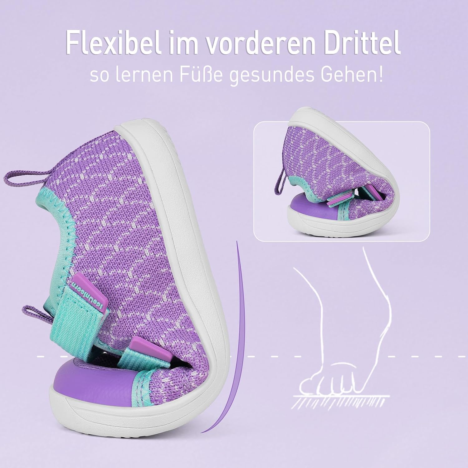 Thumbnail 4 de IceUnicorn Kinder Barfußschuhe mit breiter Zehenbox – flexible Hausschuhe & Walking-Schuhe für Jungen und Mädchen