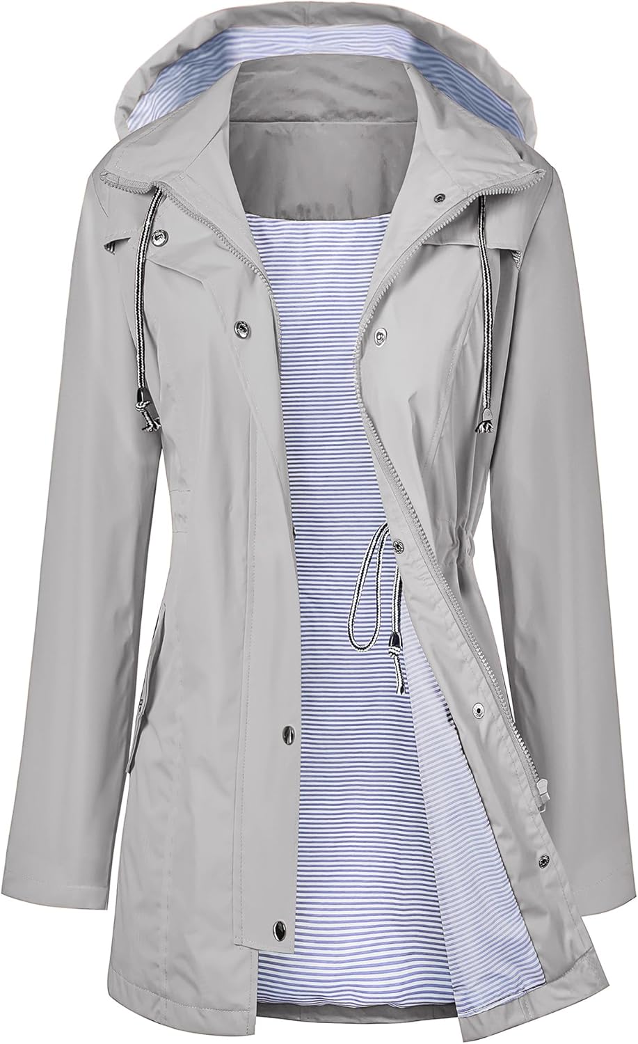 Thumbnail 6 de LOMON Women's Waterproof Long Hooded Raincoat: Lightweight, Breathable & Packable