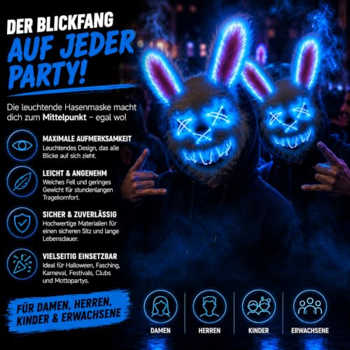 Detalle de TK Gruppe Timo Klingler Maschera horror a LED ispirata a The Purge