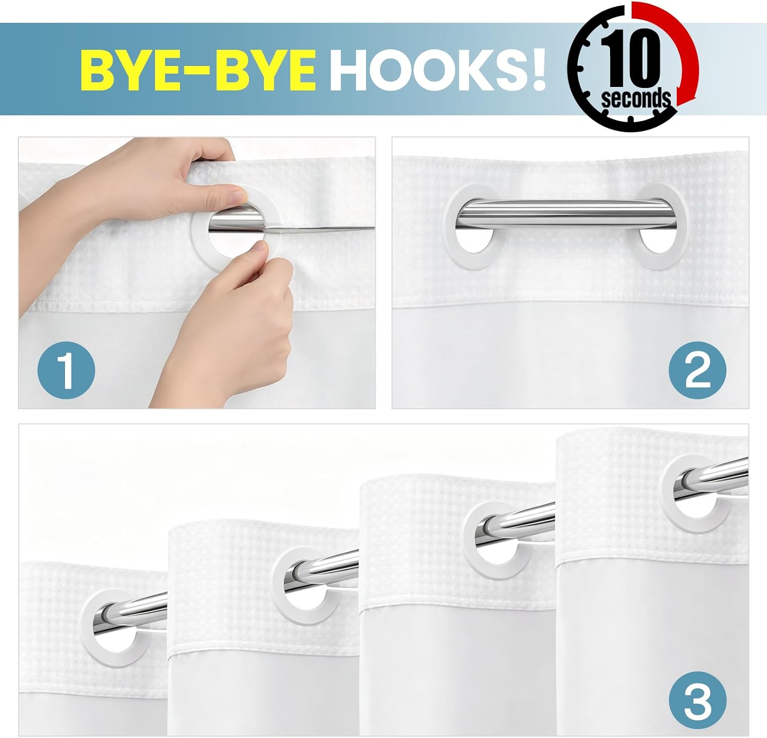 Thumbnail 2 de SORTTO Shower Curtain Set, 71x74