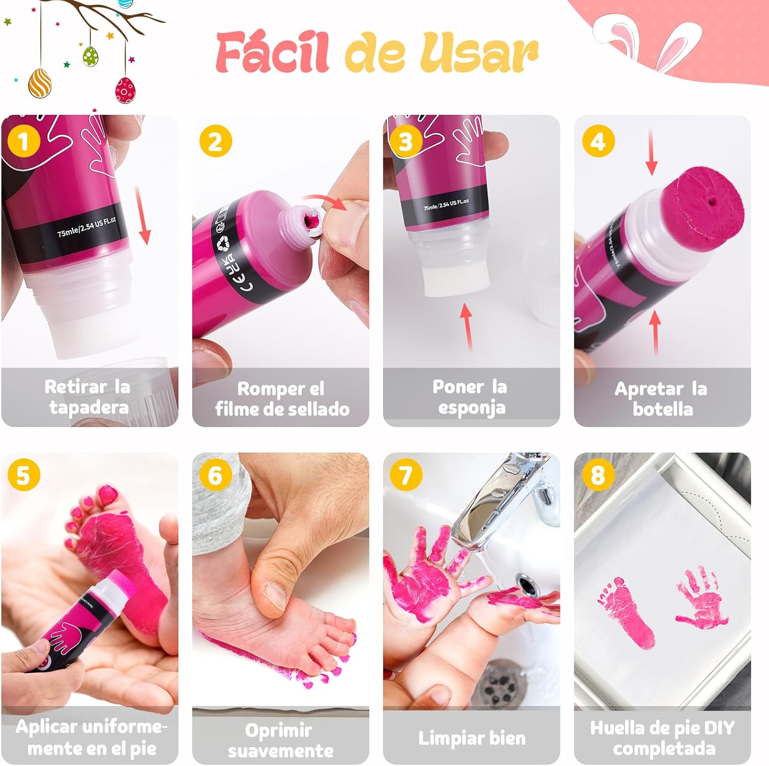 Detalle 2 de Taricor 75ml Pintura huellas bebé no tóxica