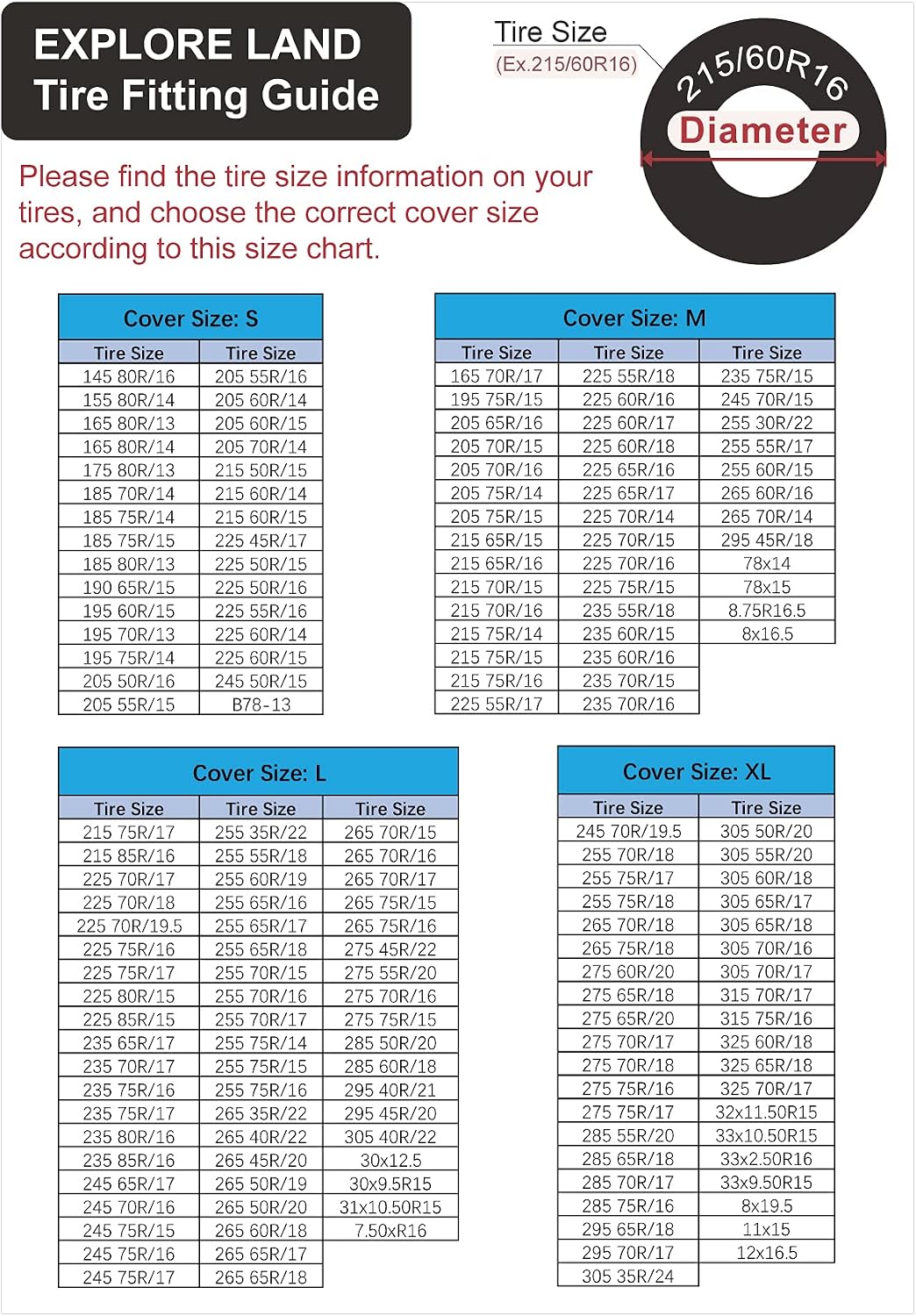 Detalle de Explore Land seasonal tire covers for 23–25.75-inch tires