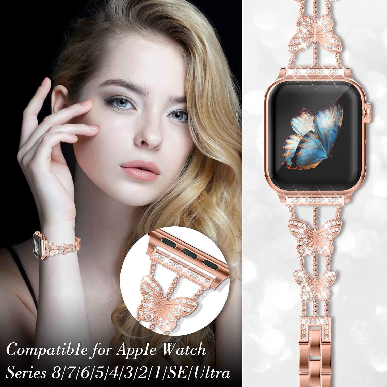 Thumbnail 6 de Musk-MSKR Metal Diamond Starlight Band 41mm