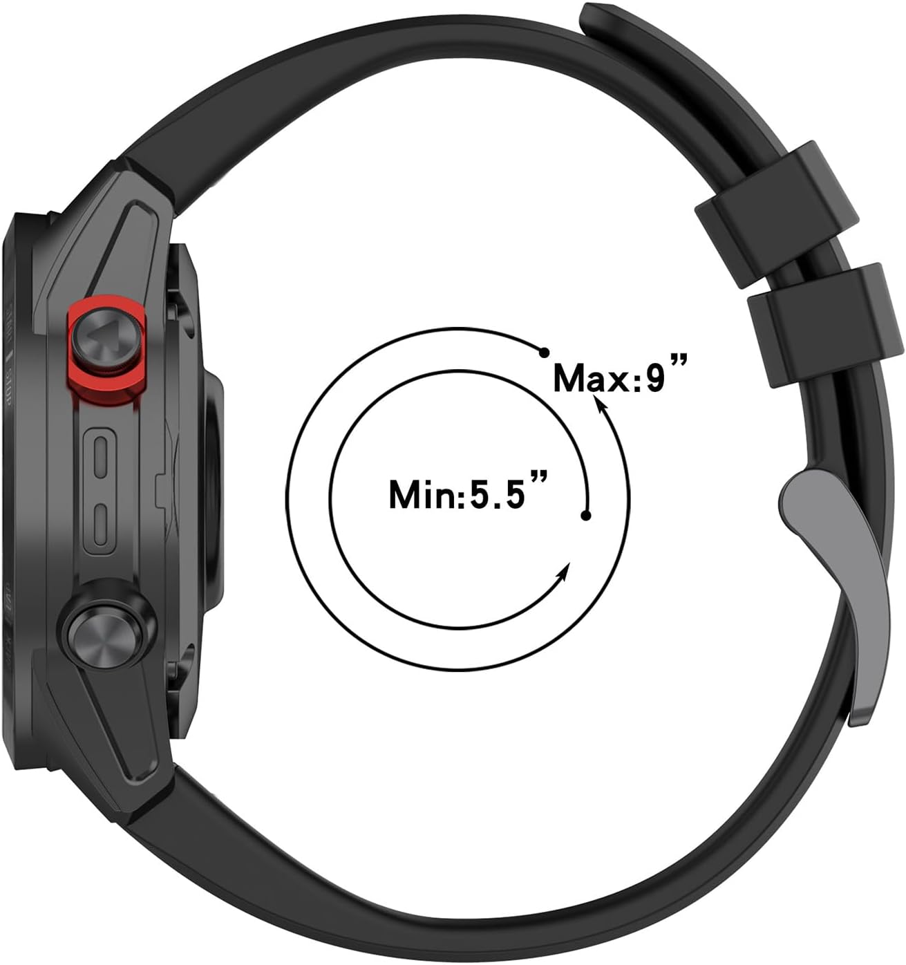 Thumbnail 3 de QuickFit 26mm Replacement Band Silicone Strap for Garmin Fenix & Epix (Quick spring fit)