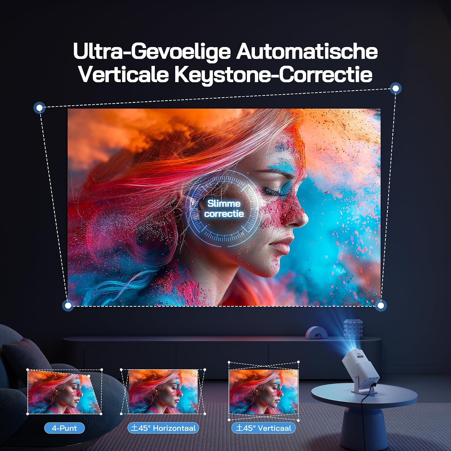 Thumbnail 6 de WOLFANG WP03 miniprojector met native Full HD 1080p en 180° draaibare beugel