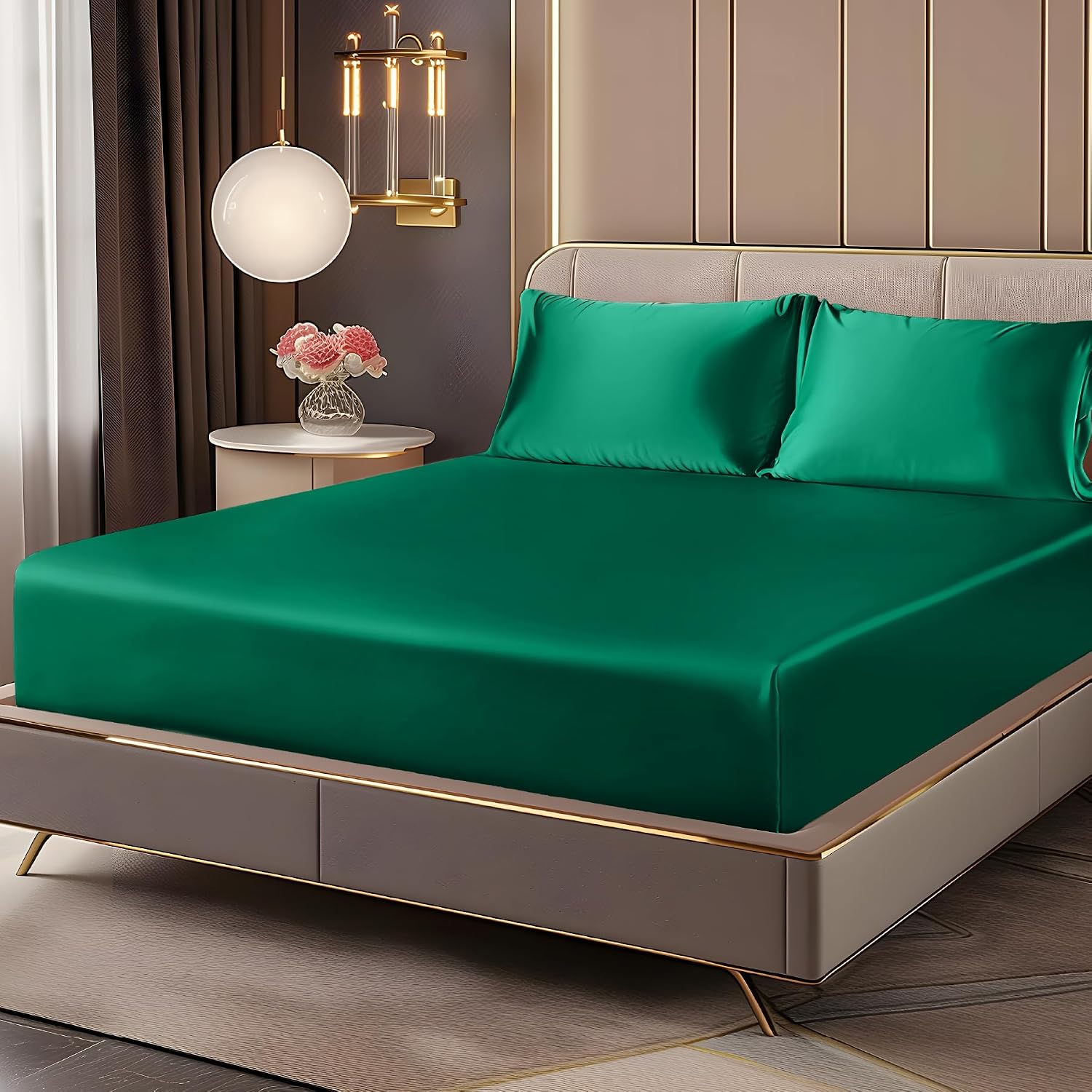 Thumbnail 6 de BEDELITE Satin Fitted Sheet Set, Full Size