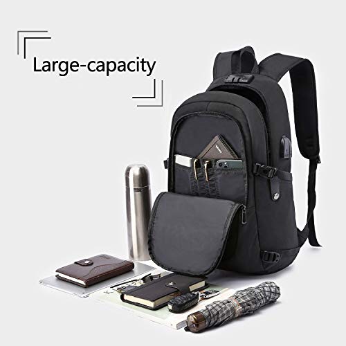 Detalle de Antivol Sac à Dos Ordinateur Portable 15,6" Wenig – USB Charging, Imperméable, Noir