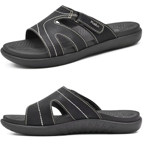 Detalle de KuaiLu Womens Orthotic Slides: Slip-On Sandals with Arch Support for Everyday Comfort