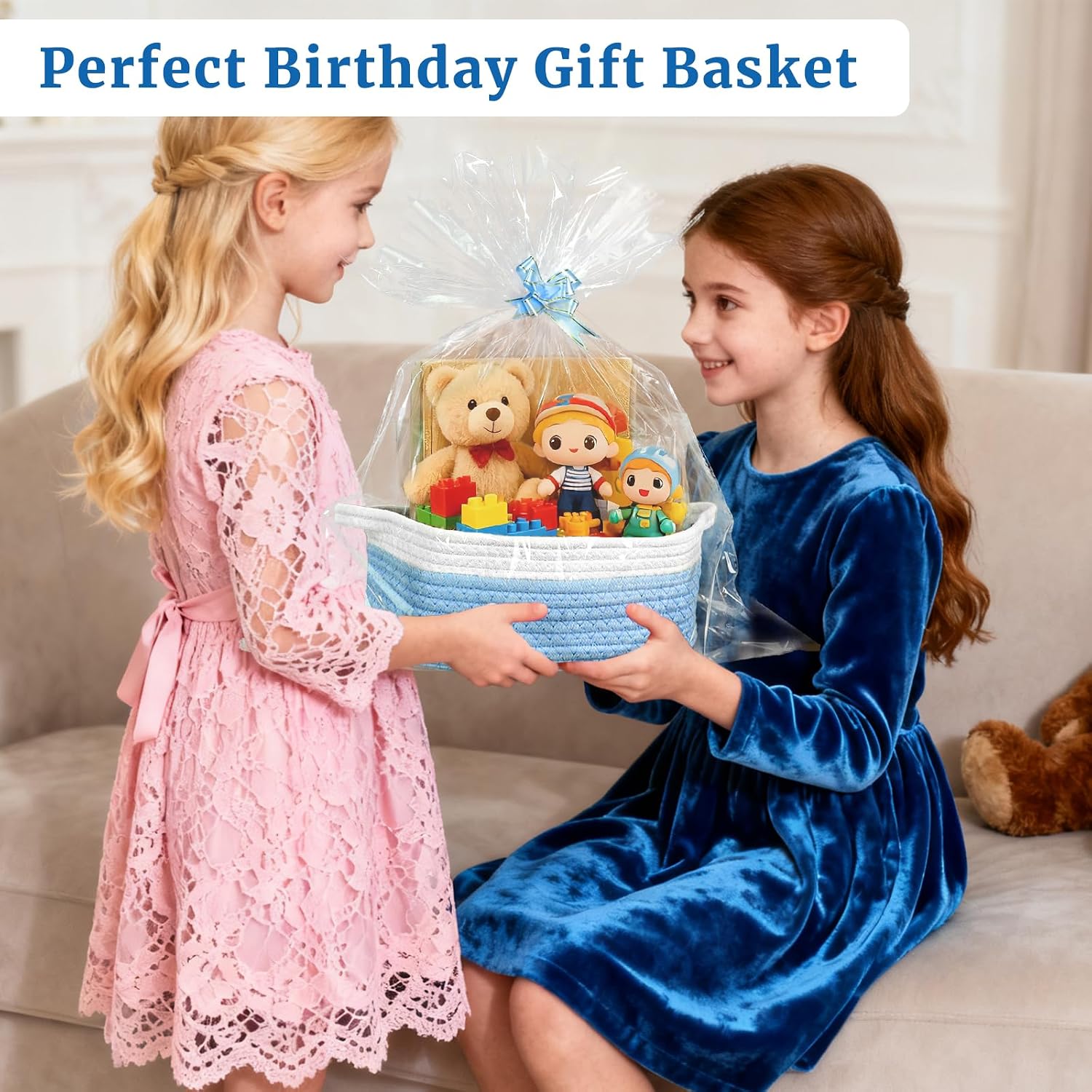 Detalle 2 de Succwoah Cotton Rope Gift Baskets, 12 x 8 x 5 in