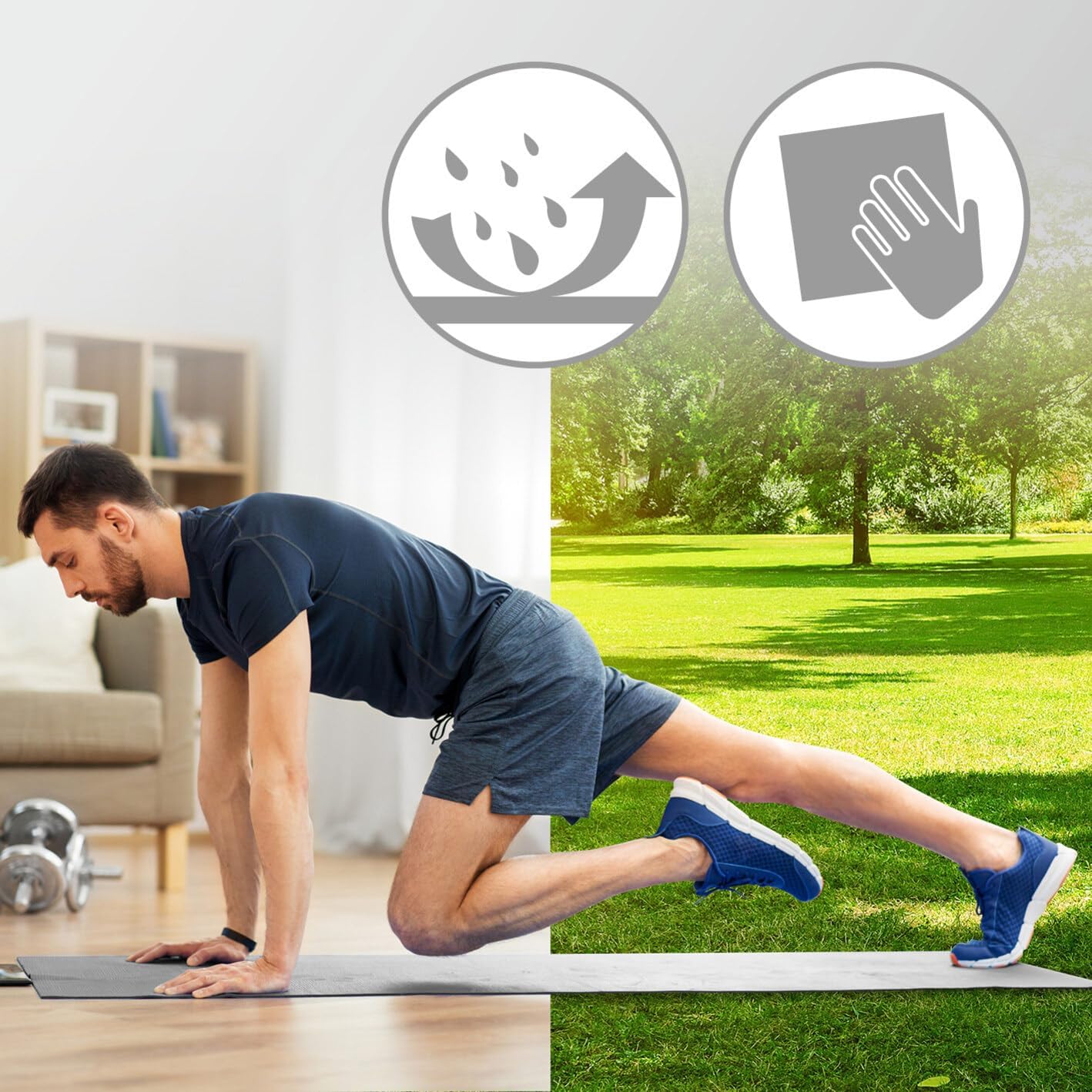 Detalle de #DoYourFitness Yamuna – mata do jogi i fitnessu z pianki NBR