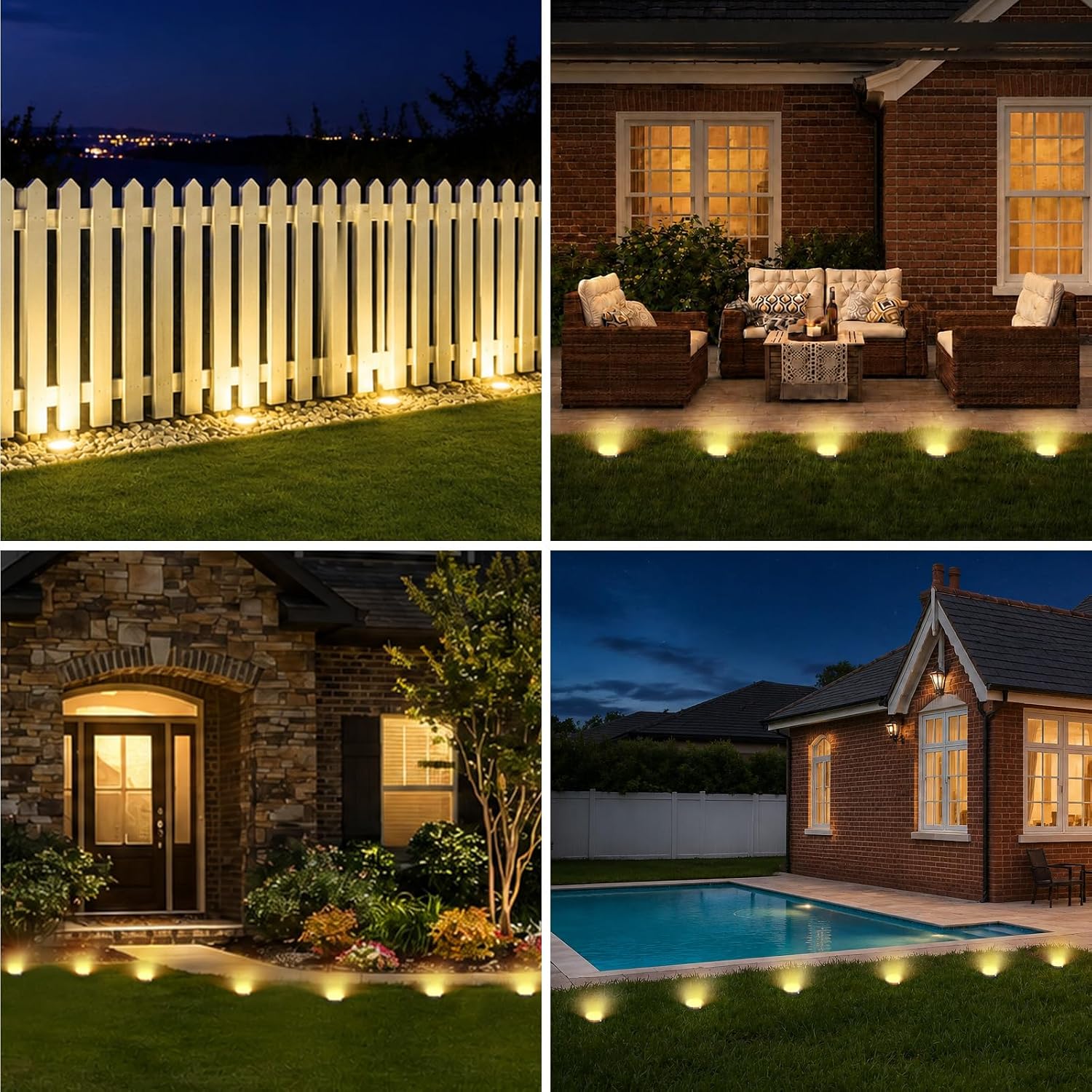 Thumbnail 6 de vighep Solar Lights Outdoor Garden: 24 Pack Super Bright LED Ground Lights, IP65, Warm White