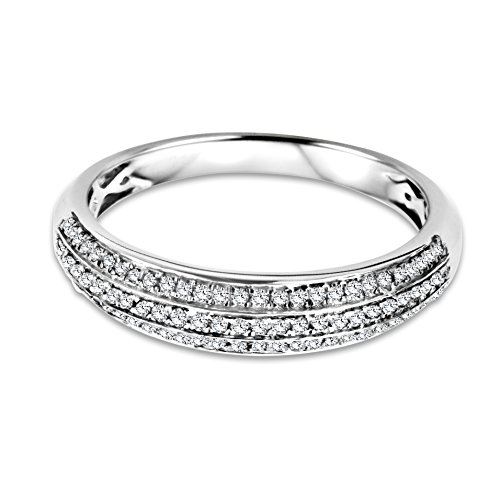 Thumbnail 2 de Miore Anillo de mujer con pavé de diamantes en oro blanco 9K (375) – 0,23 ct