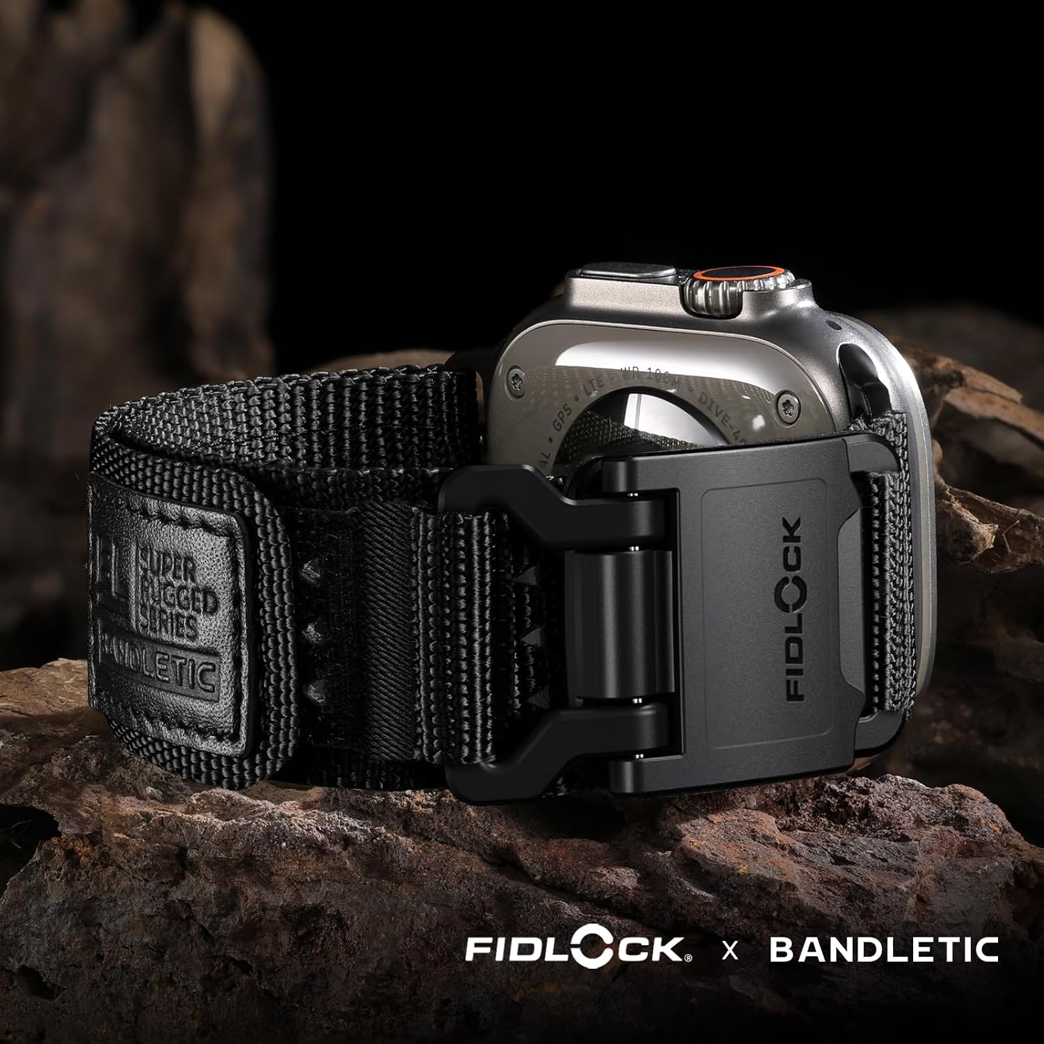 Detalle de Bandletic Nylon Watch Strap with FIDLOCK Magnetic Buckle for Apple Watch Ultra 2/Ultra 49mm