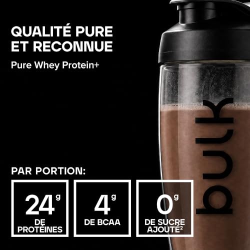 Detalle de Bulk Pure Whey Protein+ Chocolat 900 g — Protéine whey multicomposants, goût milkshake