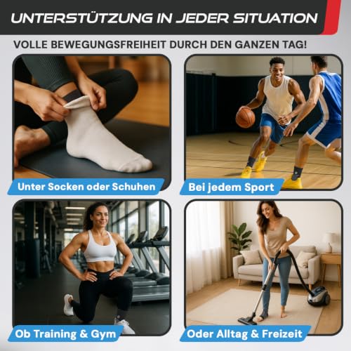 Detalle de Sleeve Stars Sprunggelenkbandage: Knöchelschutz für Sportler (Schwarz) – rechts oder links