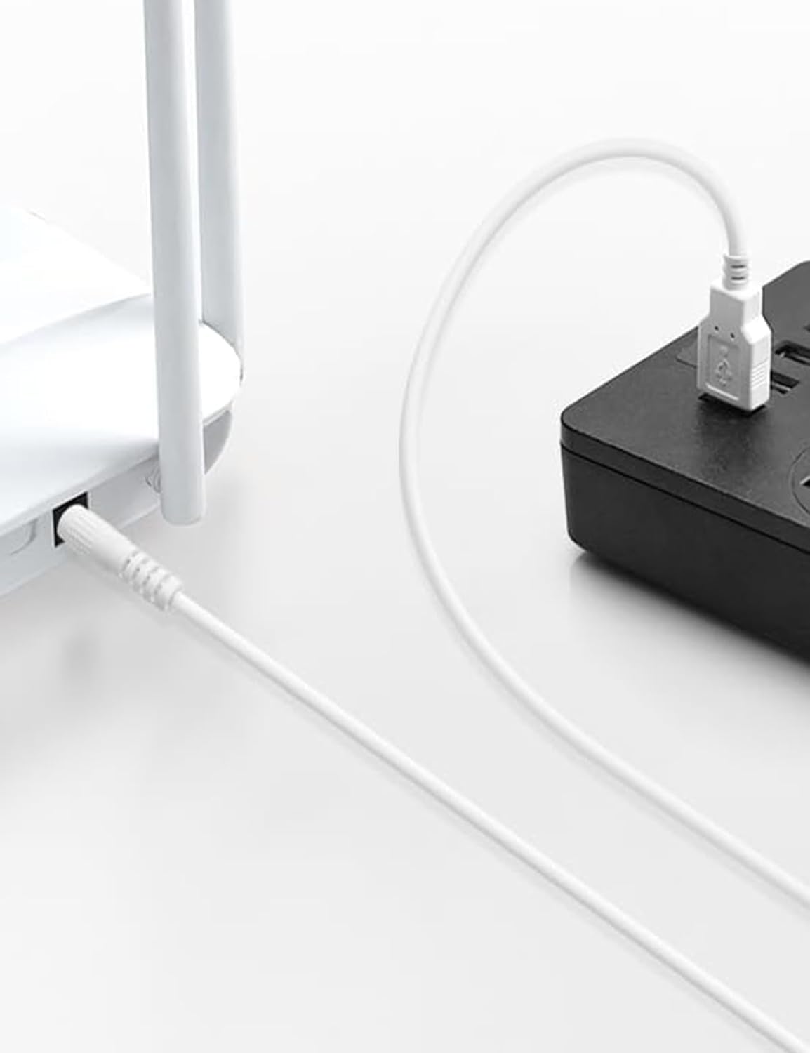 Thumbnail 4 de USB-auf-DC-5V Adapterkabel 1,5 m mit 5,5×2,1-mm Hohlstecker (Universal, weiß)