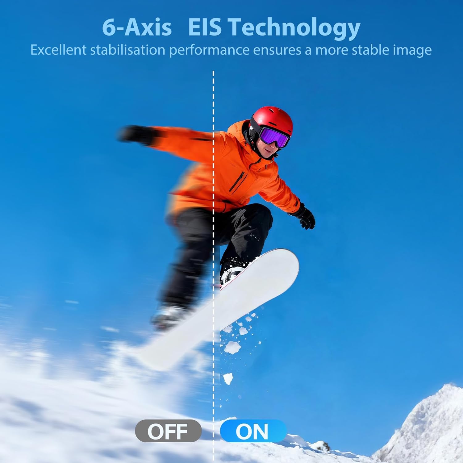 Detalle 2 de Yonvim Actioncam 4K 60FPS mit WLAN – Unterwasserkamera bis 40 m, Dual-Screen, EIS, 2 Akkus 1350 mAh