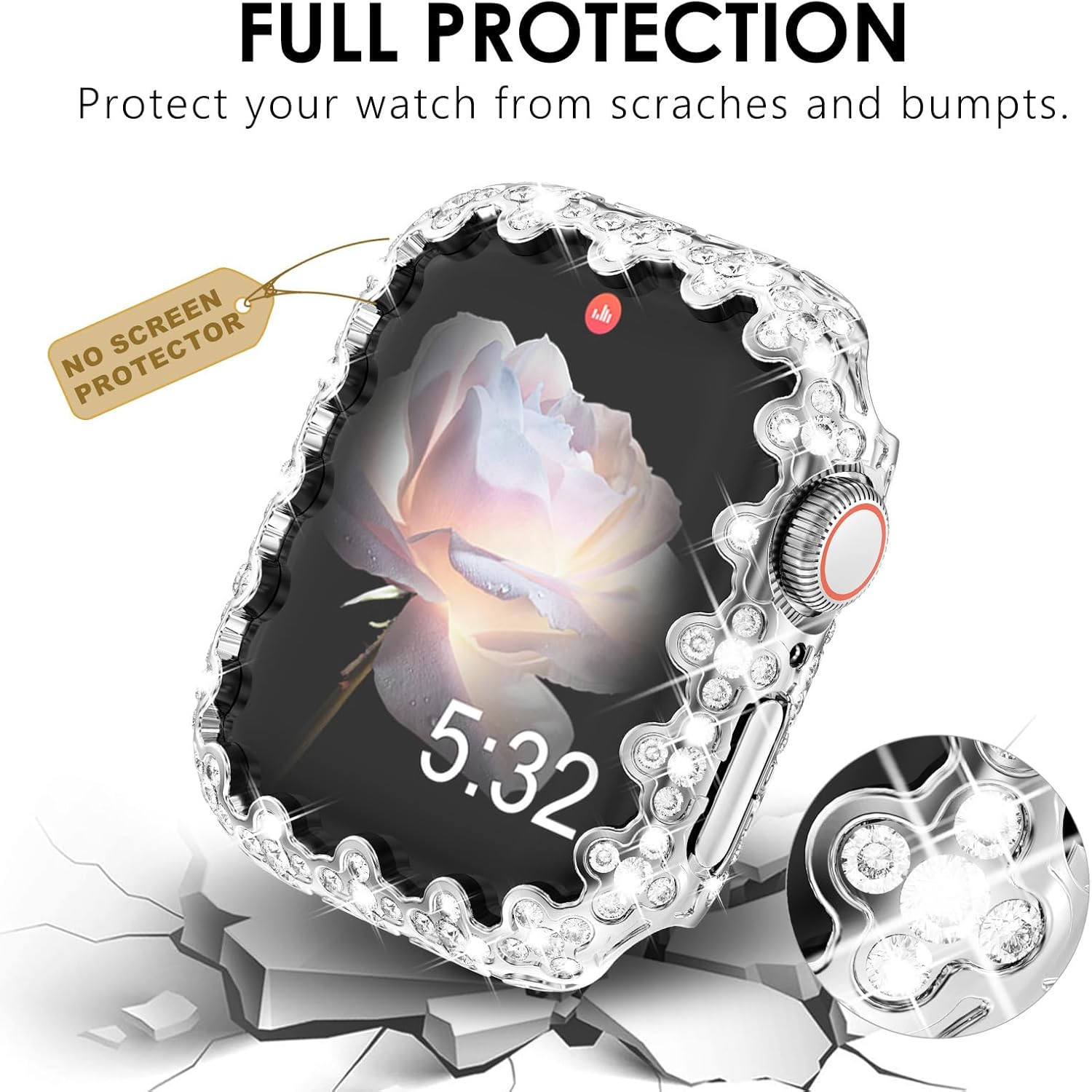 Thumbnail 3 de Fullife Bling Case for Apple Watch 46mm (Series 10/11) - Silver