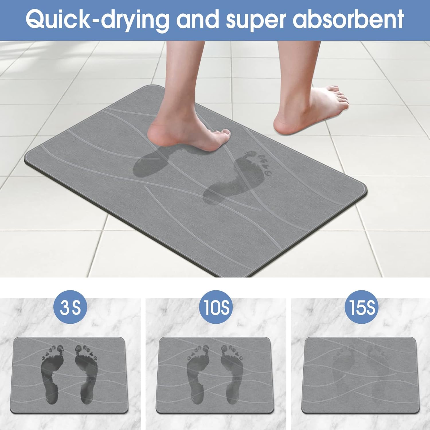 Thumbnail 3 de Veeloim Stone Bath Mat 23.6"