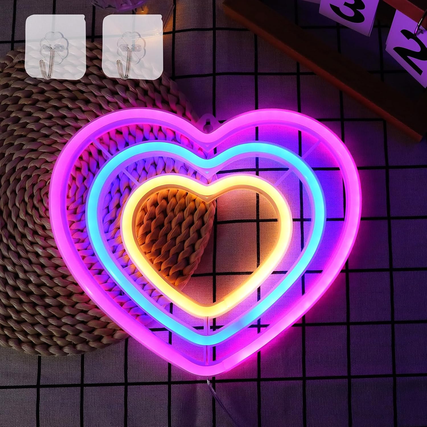 Detalle de WIOSOUL Herz Neonschilder LED 24 x 21 cm