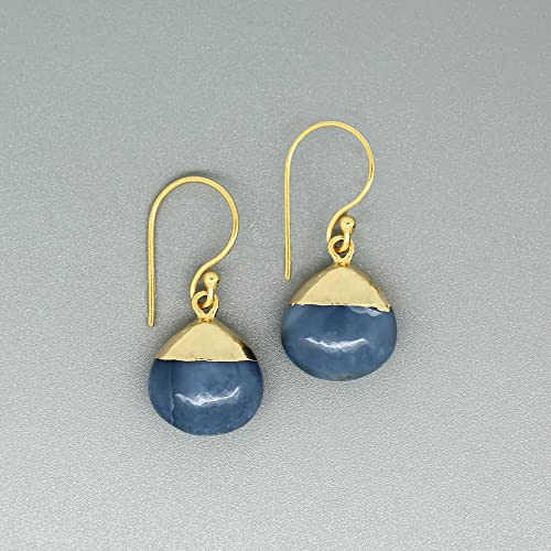 Thumbnail 1 de Gempires Natural Gemstone Teardrop Dangle Earrings, Blue Opal by GEMPIRES NATURE’S TREASURE
