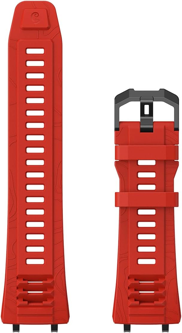 Detalle de Amazfit Banda di Ricambio Ufficiale T-Rex 3, Bracciale in Silicone Liquido Rosso Lava per Uomo/Donna