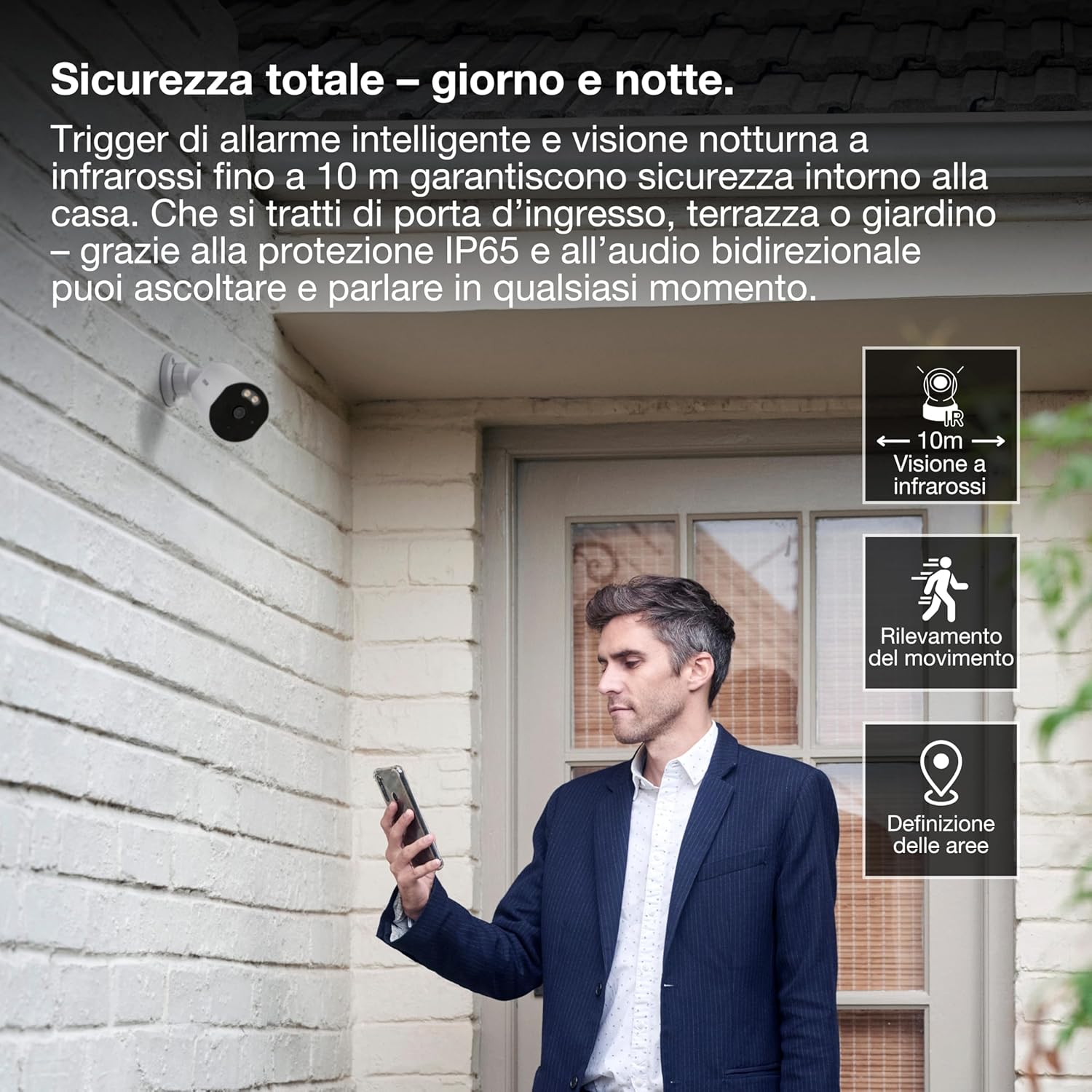 Thumbnail 3 de OSRAM Telecamera da esterno SMART+ WiFi 4MP (2K QHD) IP67 con visione notturna 10 m, audio bidirezionale e Ethernet