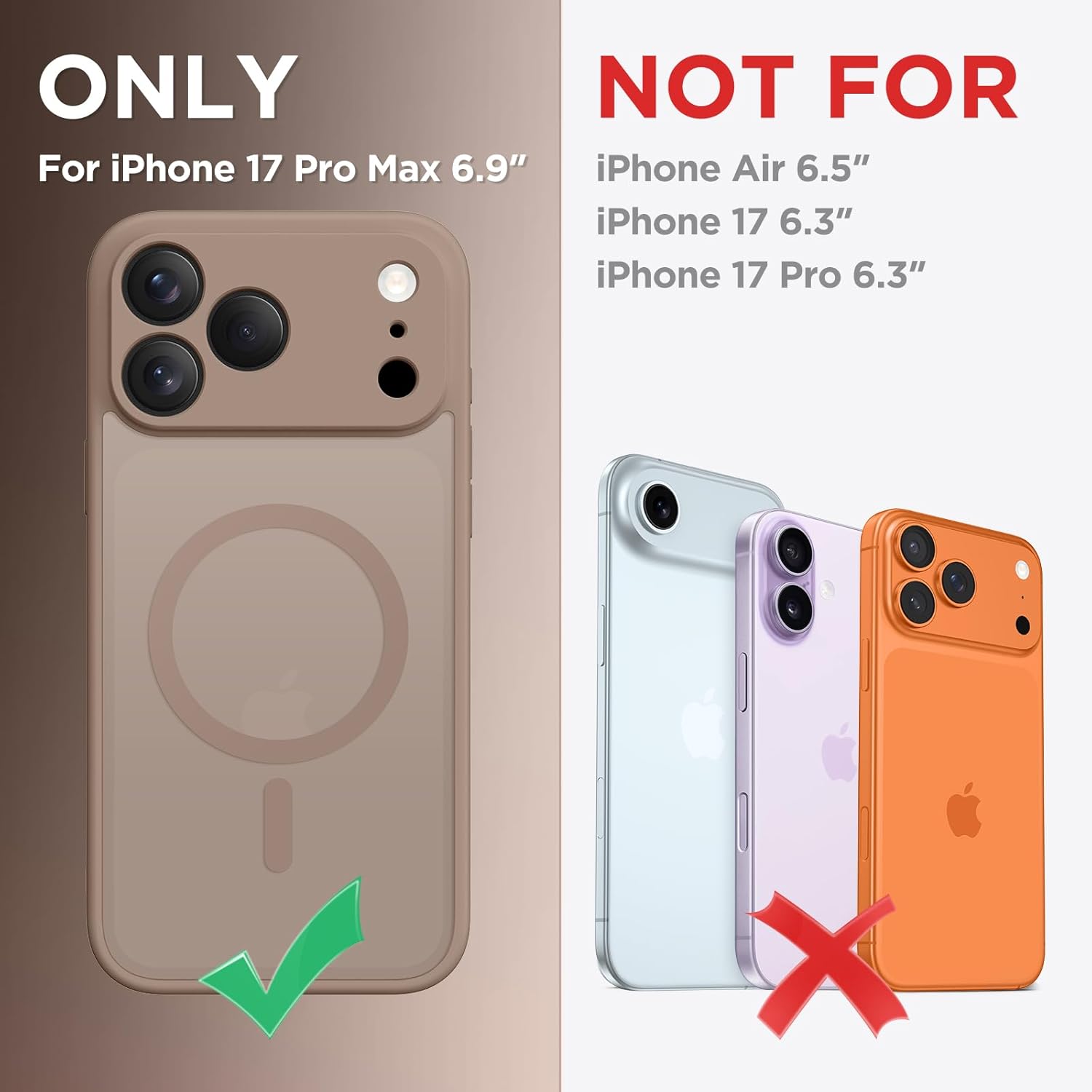 Thumbnail 1 de CAPRARO Magnetic Case for iPhone 17 Pro Max – Full Camera Protection, MagSafe Compatible, Withered Brown
