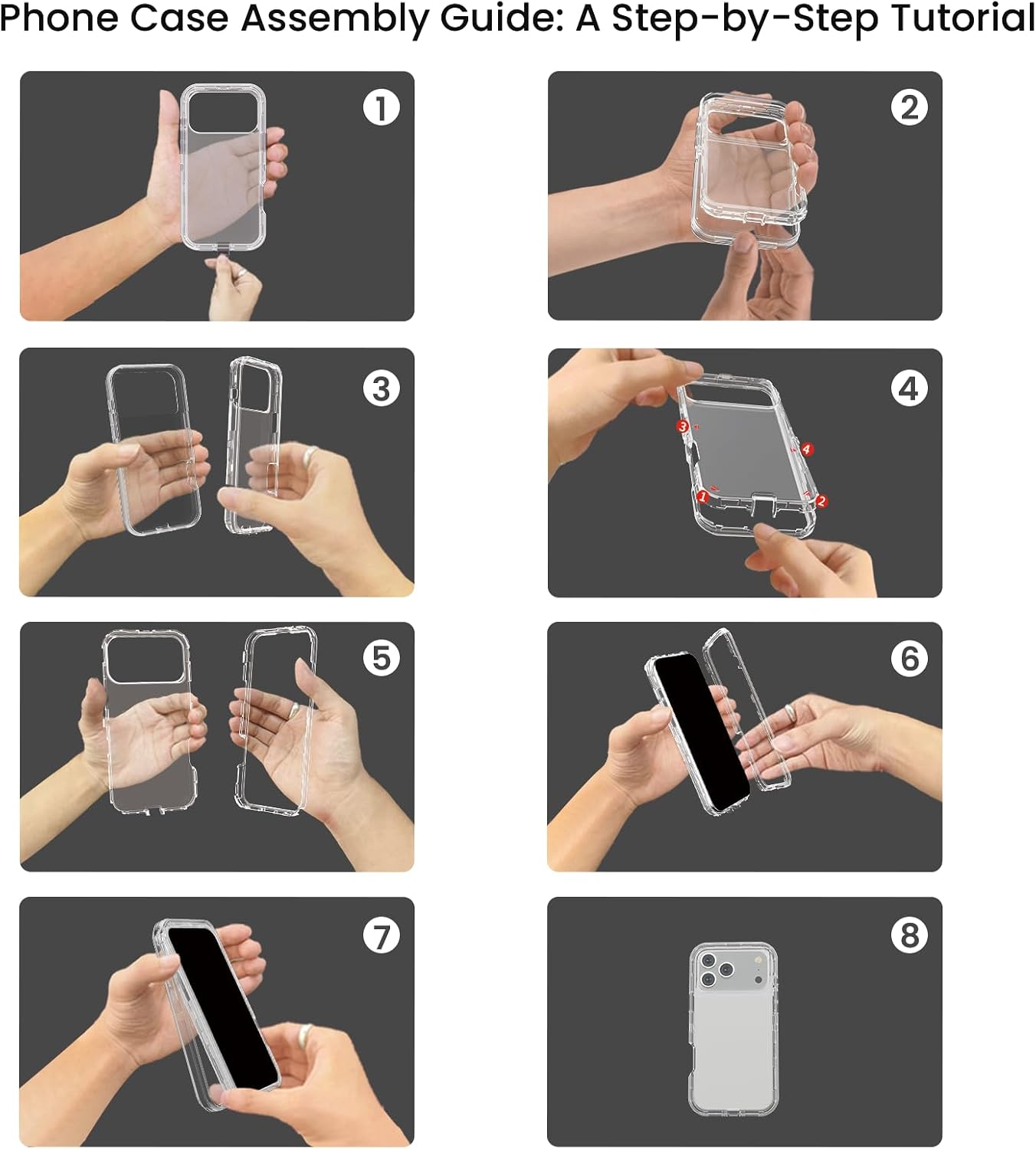Detalle de Follaroma iPhone 17 Pro Max Case (6.9 inch) – Heavy-Duty Dual Layer Shockproof Clear Cover