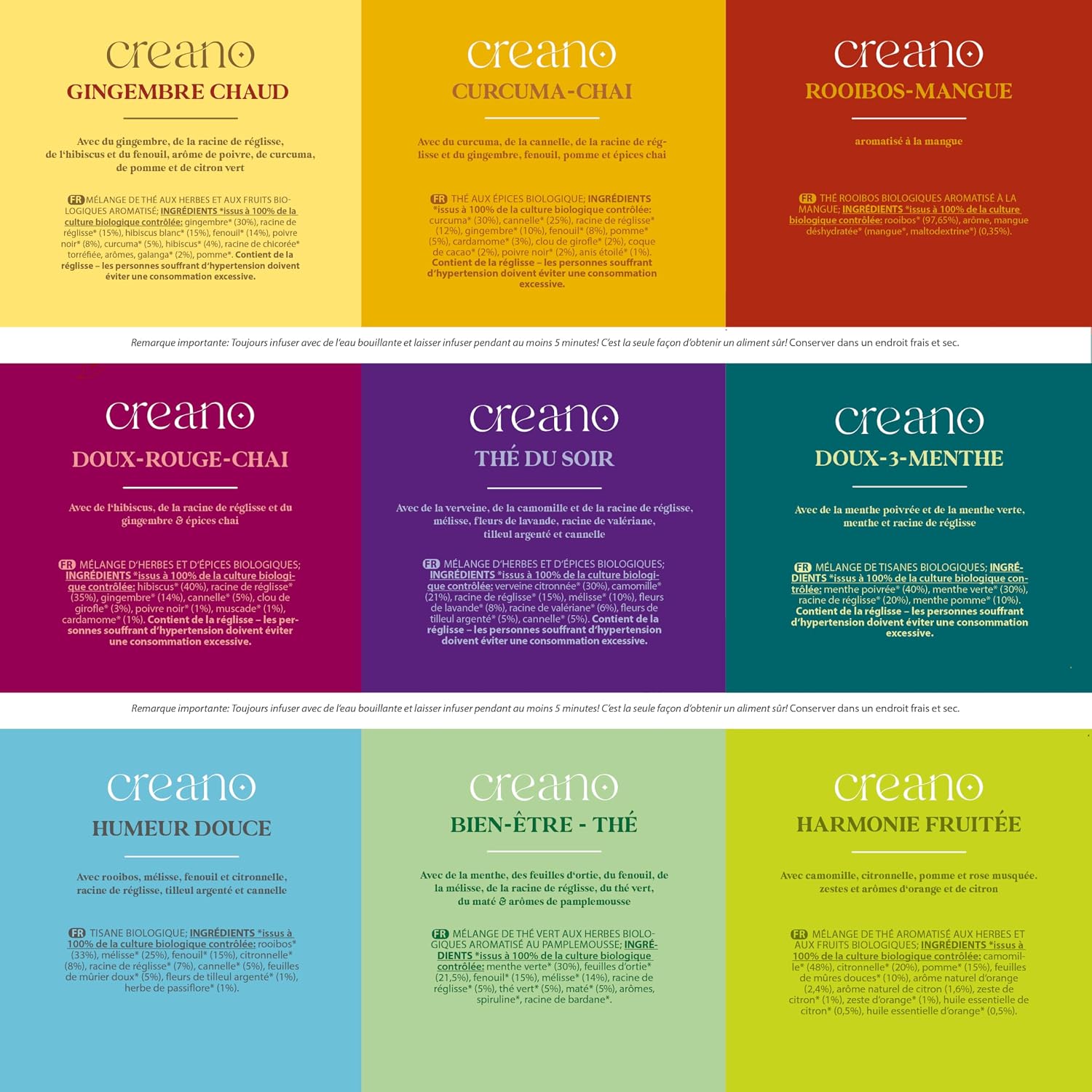 Detalle 2 de Creano Coffret Infusions Bio 27 sachets