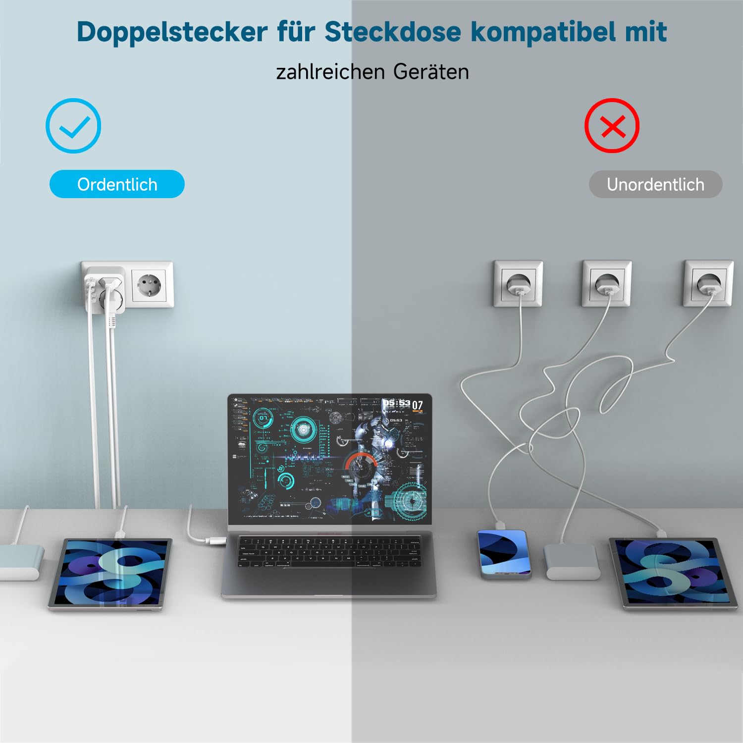 Detalle 2 de Mehrfachsteckdose 4 USB‑Ports mit USB‑C 🔌