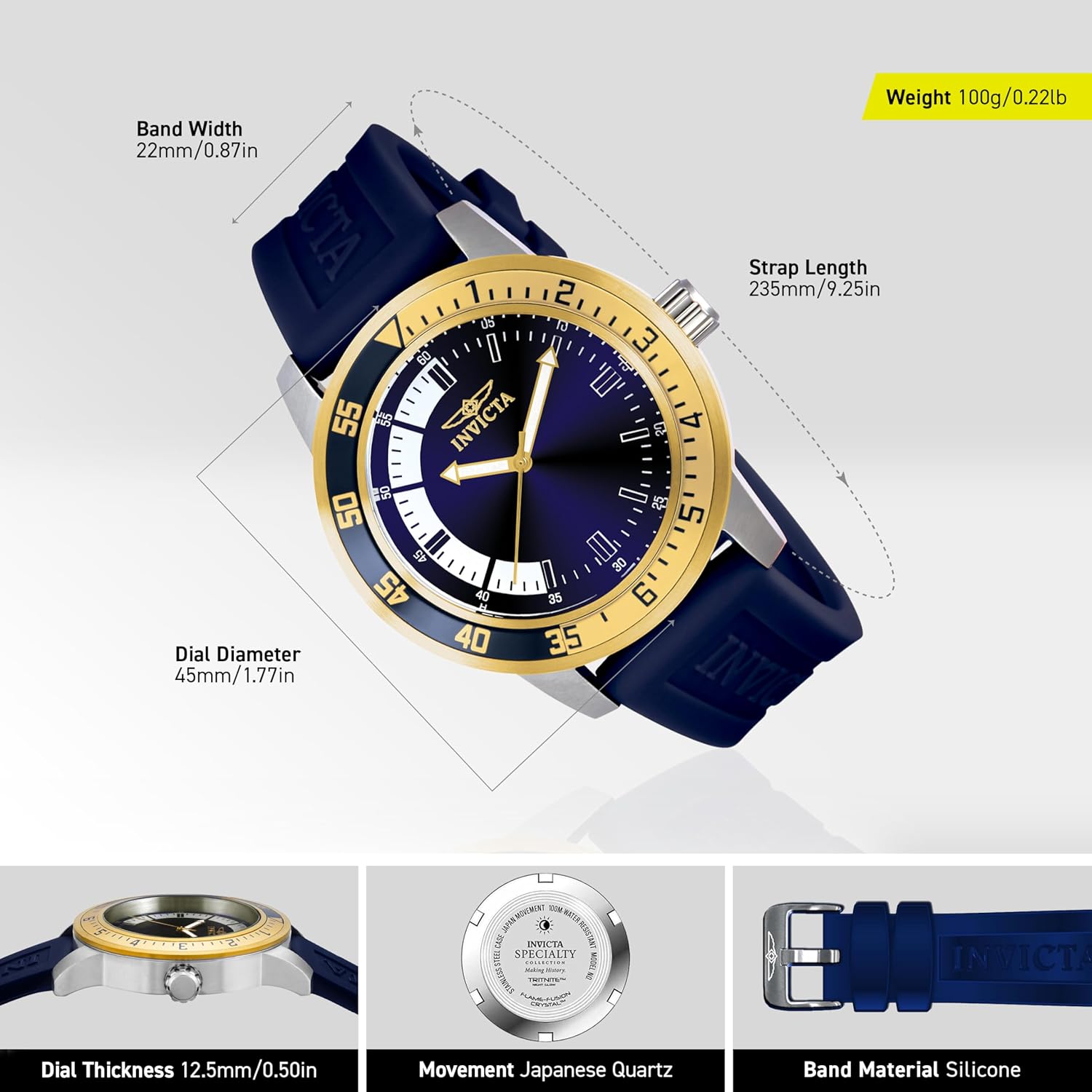 Thumbnail 2 de Invicta Specialty Montre Homme Mouvement Quartz – Acier inoxydable, 45 mm