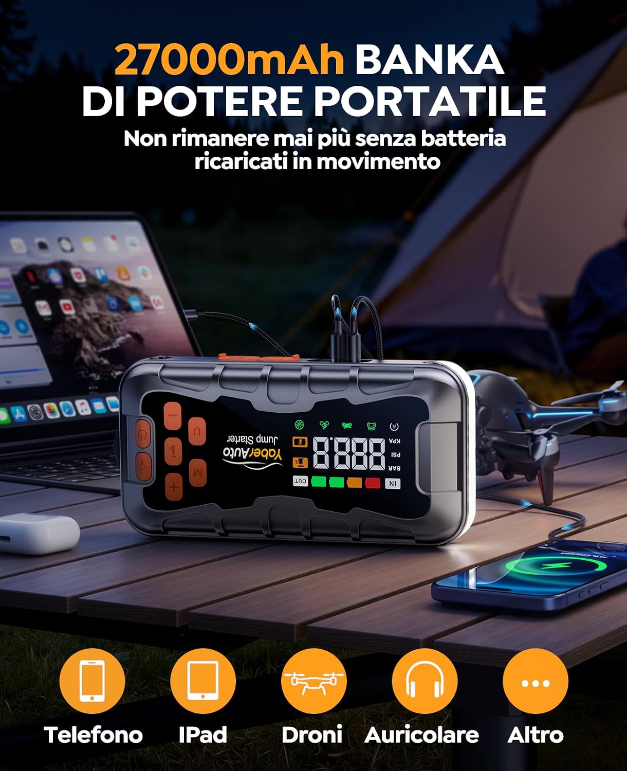 Detalle 2 de YaberAuto AP03 avviatore 8000A 12V