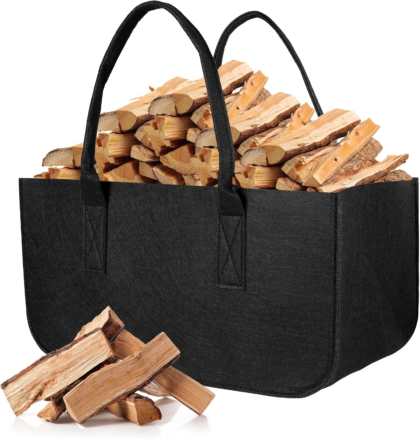 AiQInu Borsa in Feltro per Legna da Ardere 50x25x25cm