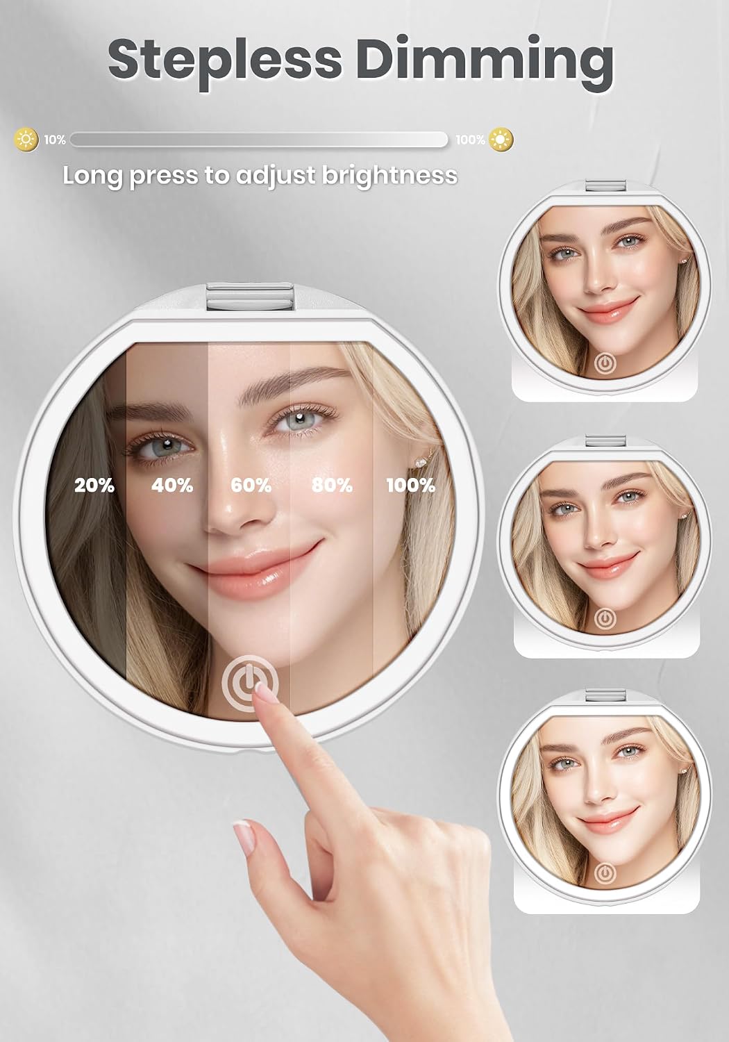 Thumbnail 3 de SisKokoro Rechargeable Compact Makeup Mirror with Light, 40X Magnification