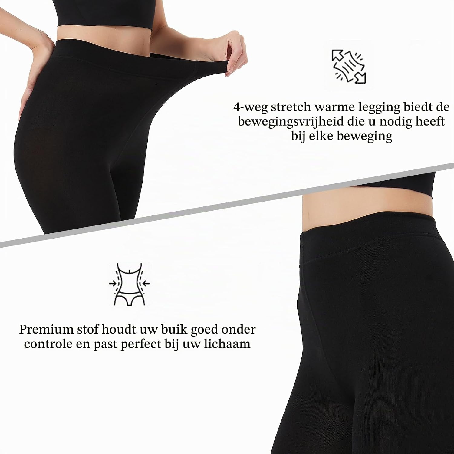 Detalle de Hiltzo fleecegevoerde thermische panty voor dames, dik en ondoorzichtig