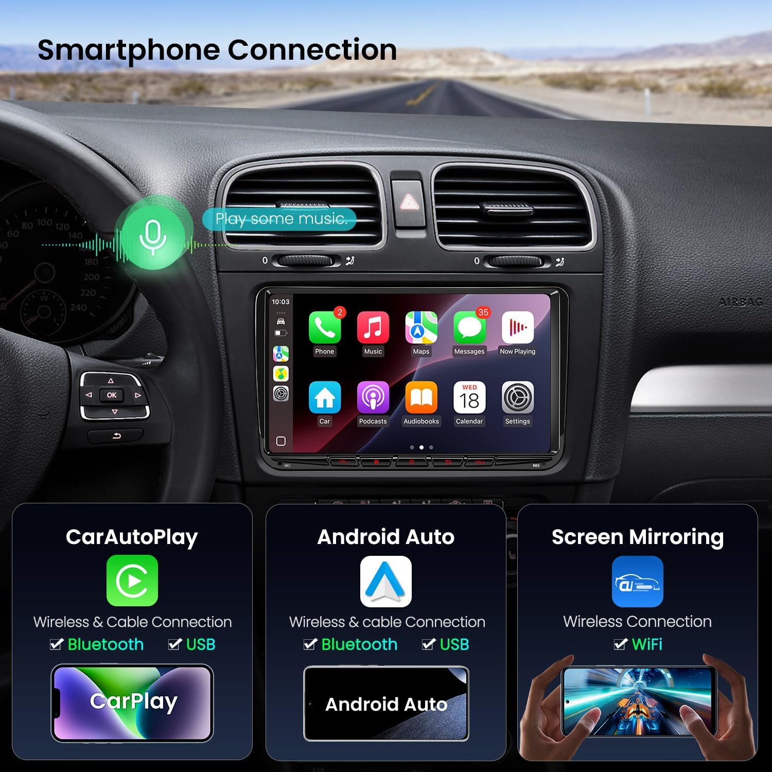 Thumbnail 4 de XTRONS 9-inch Android Car Stereo (4+64GB) with 4G, Wireless CarPlay/Android Auto, GPS Navigation, Bluetooth & IPS Screen