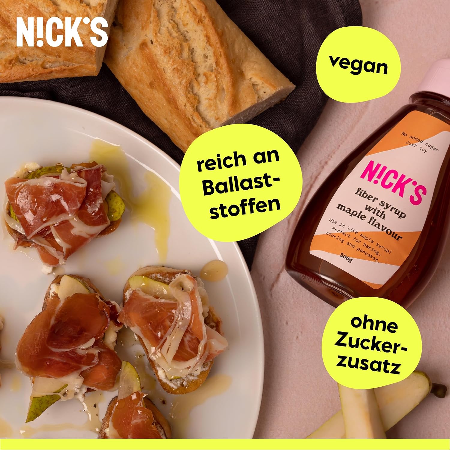 Detalle 2 de NICKS Fiber Sirup 300g Ballaststoffsirup 🍯
