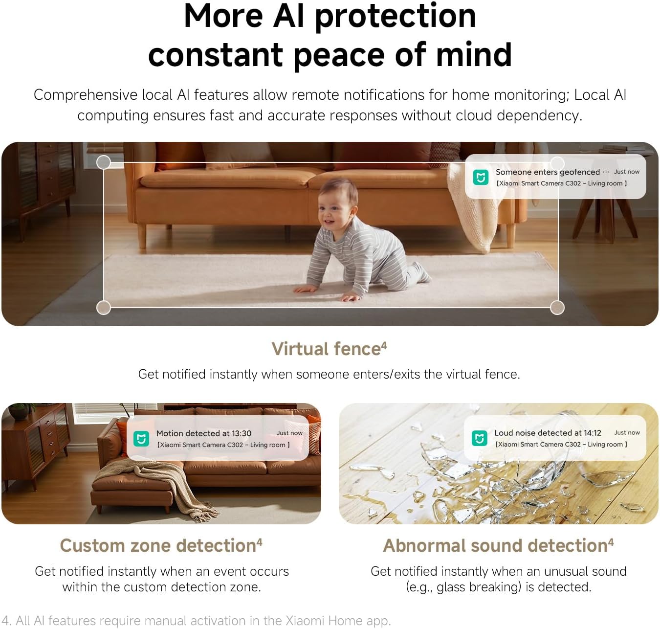 Thumbnail 6 de XIAOMI C302 Indoor Camera: 2K Pet Camera with 360° Panorama, Privacy Shield and AI Detection
