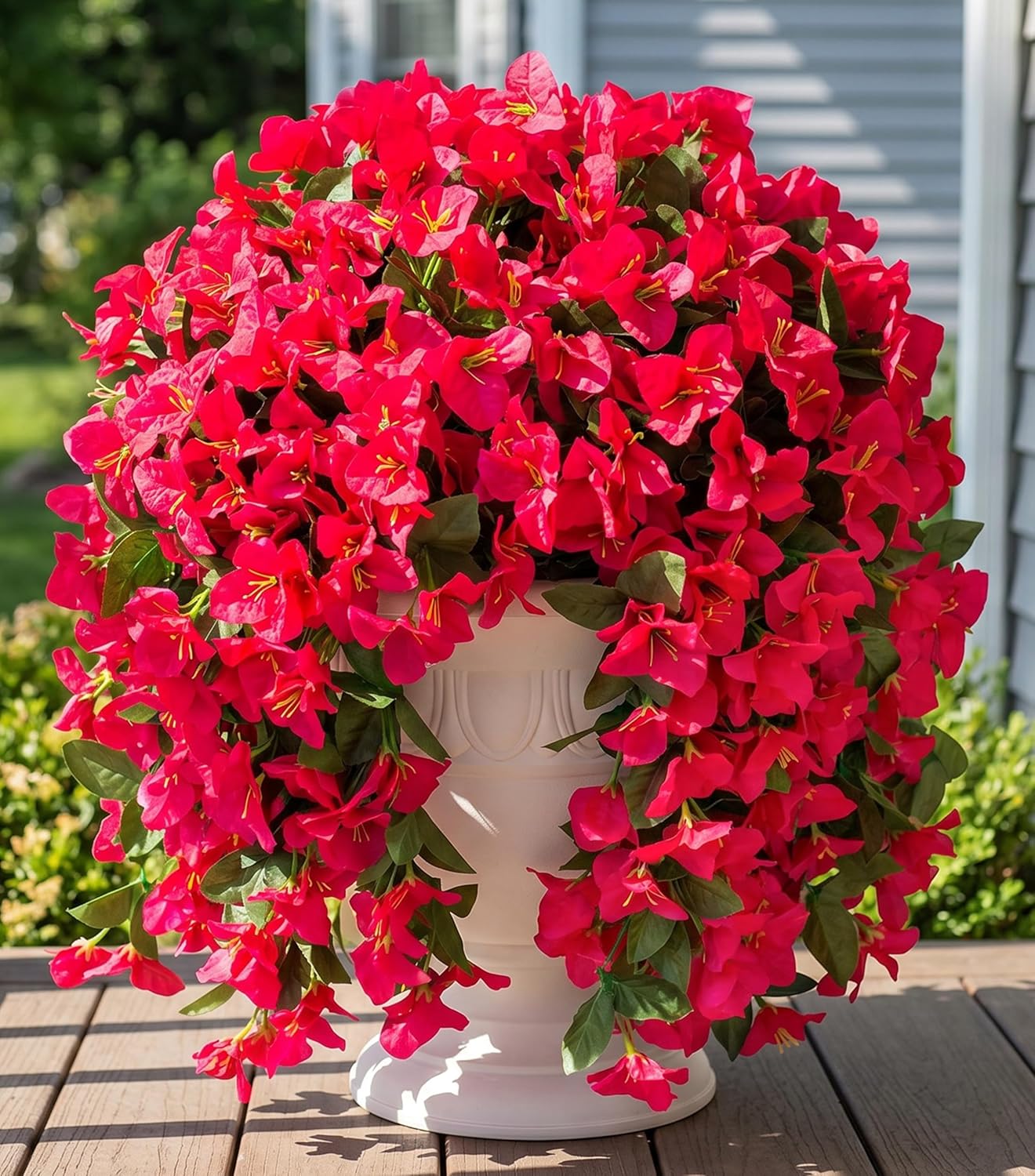 Detalle de Faux Bougainvillea Artificial Flowers (2 Bundles) UV-Resistant Long Trailing Vines for Outdoor Planters