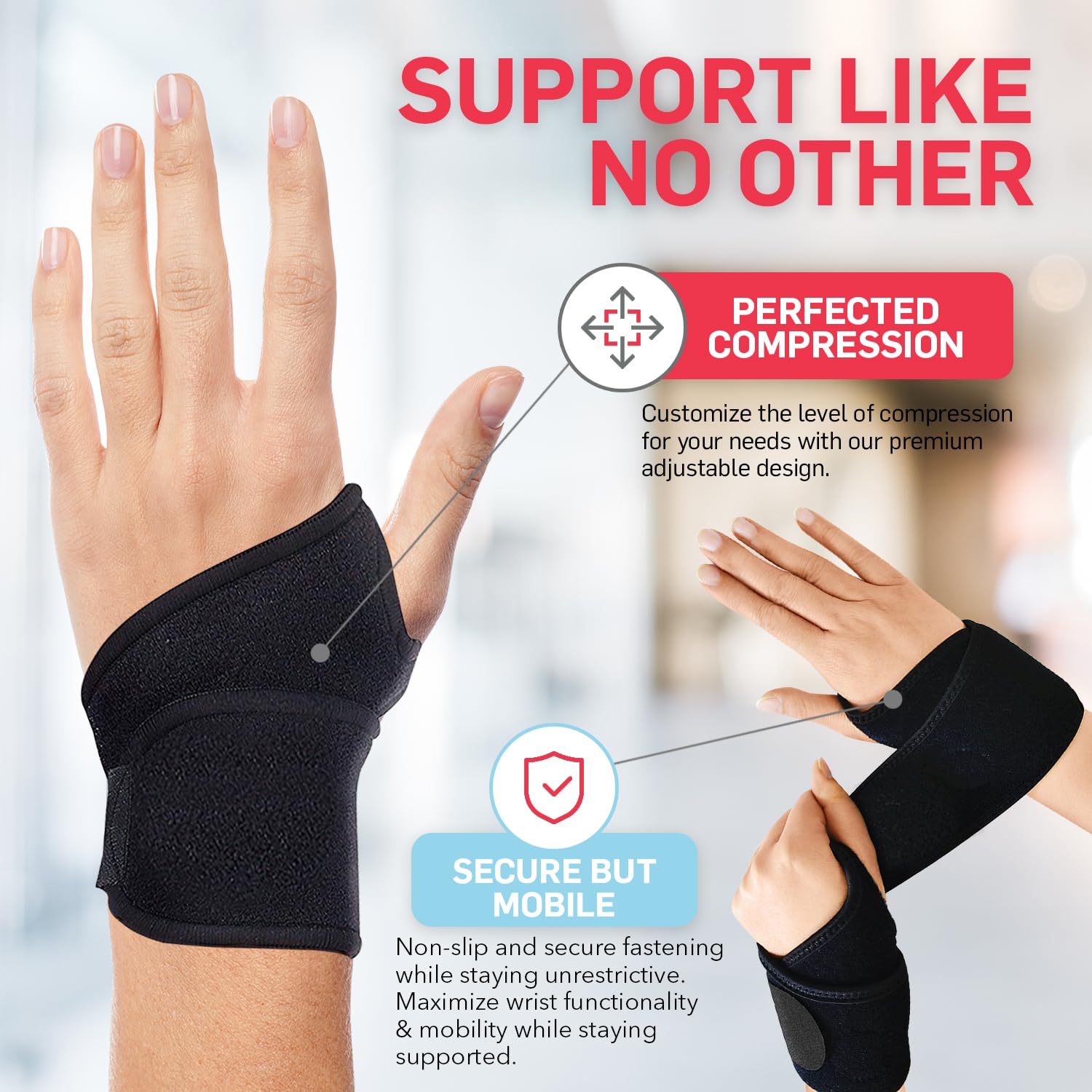 Detalle de Dr. Arthritis Doctor Developed Wrist Brace – Adjustable Carpal Tunnel Support (Black, Single)