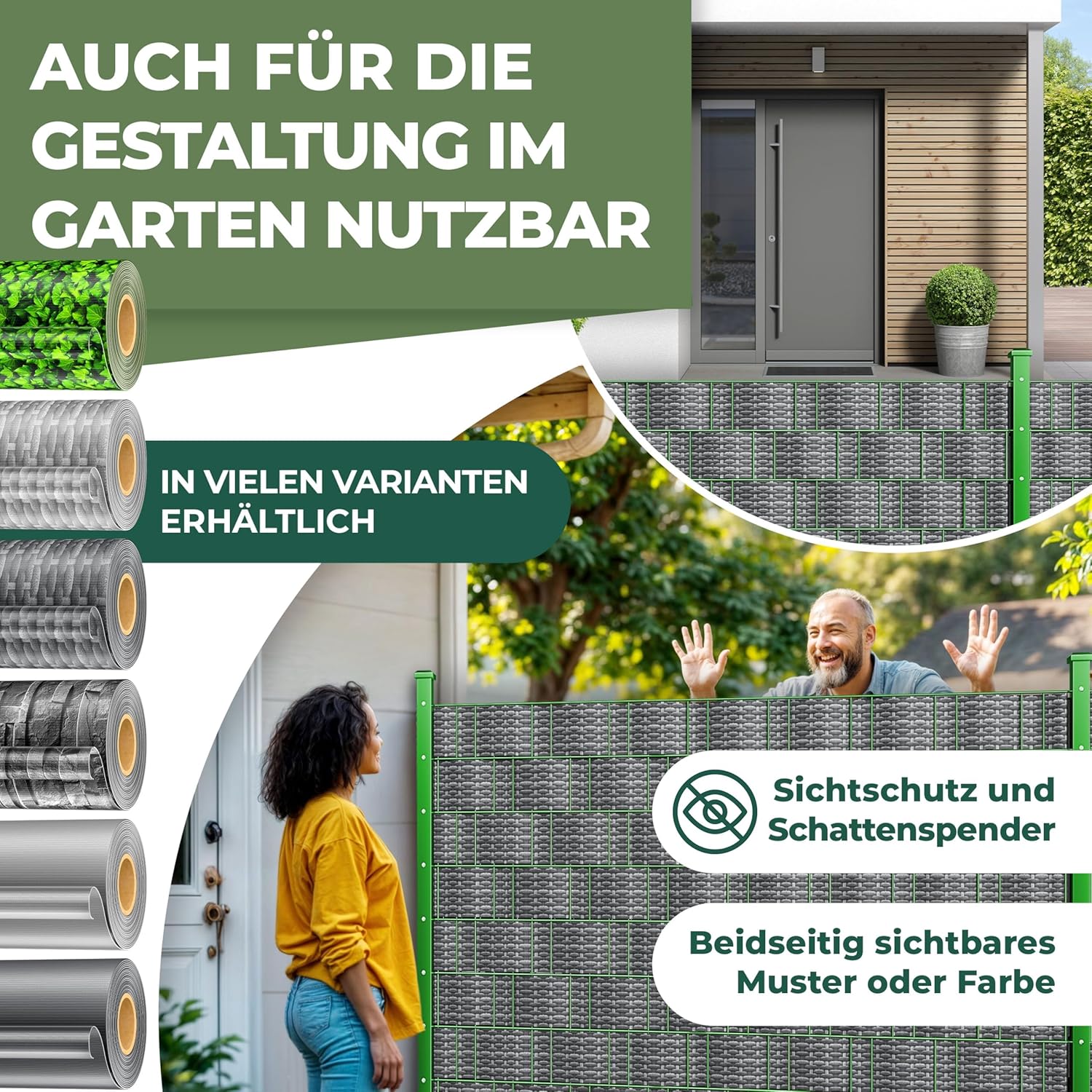 Thumbnail 5 de KESSER PVC Sichtschutzstreifen – 35 m × 19 cm, Doppelstabmatten-Zaun, inkl. 30 Clips