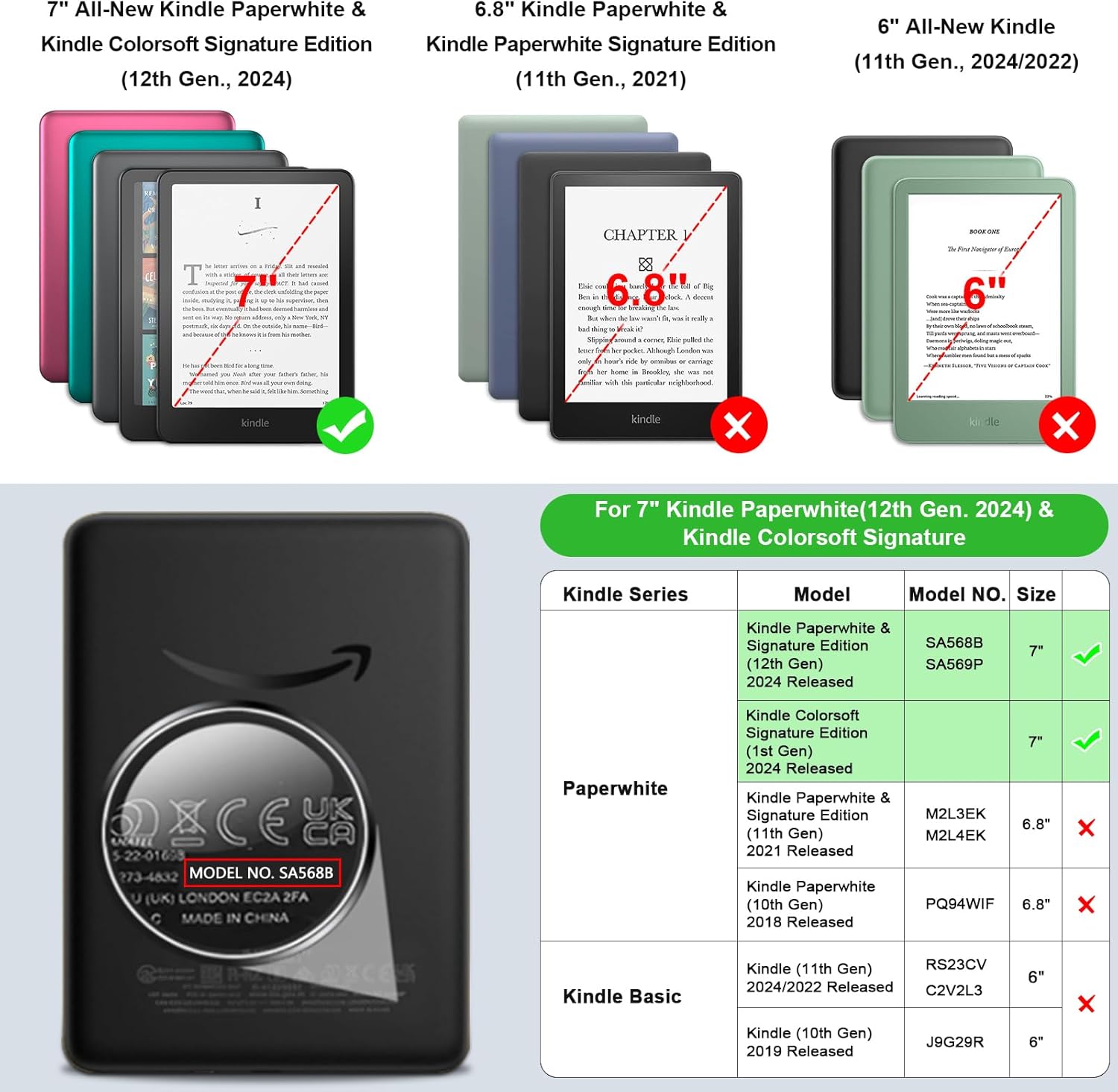 Thumbnail 1 de Fintie Hülle für 7" Kindle Paperwhite (12. Gen)