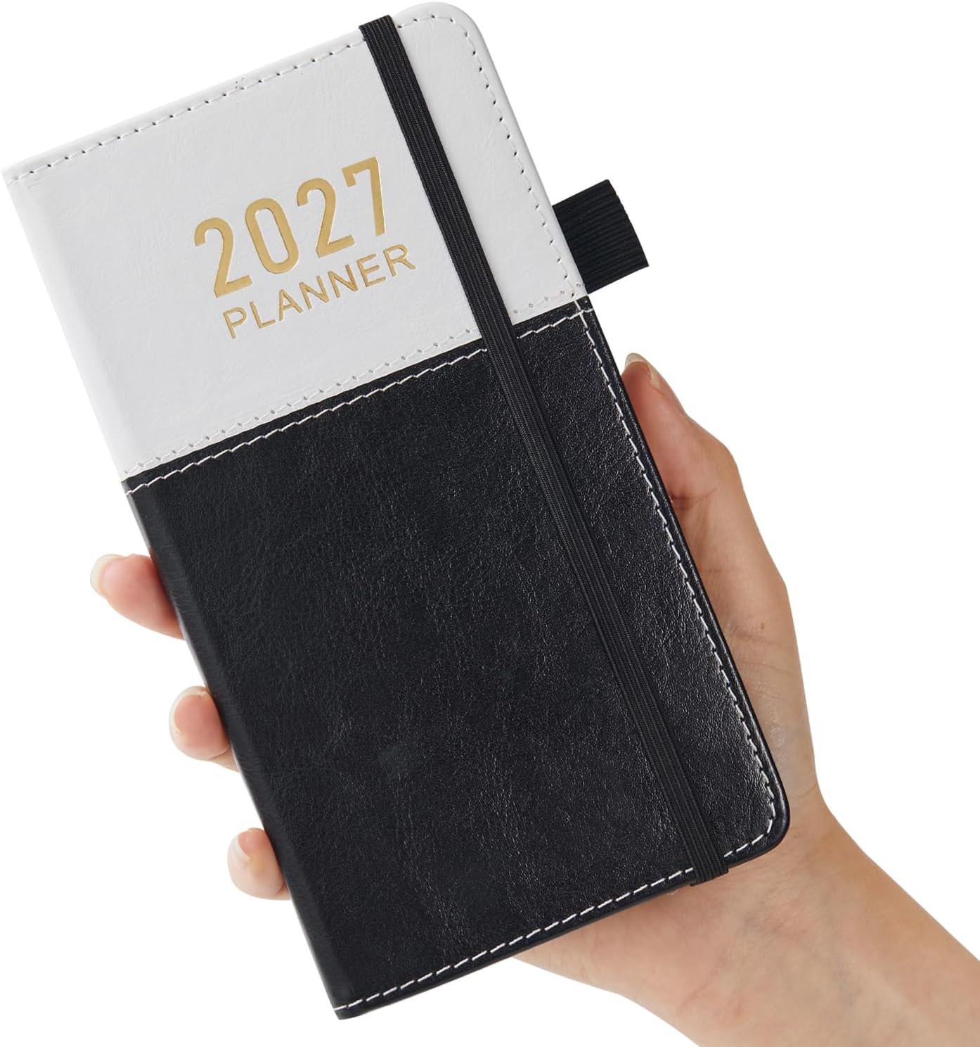 Detalle de PLANNITY 2027 Pocket Planner, 3.8" x 7" Faux-Leather Cover