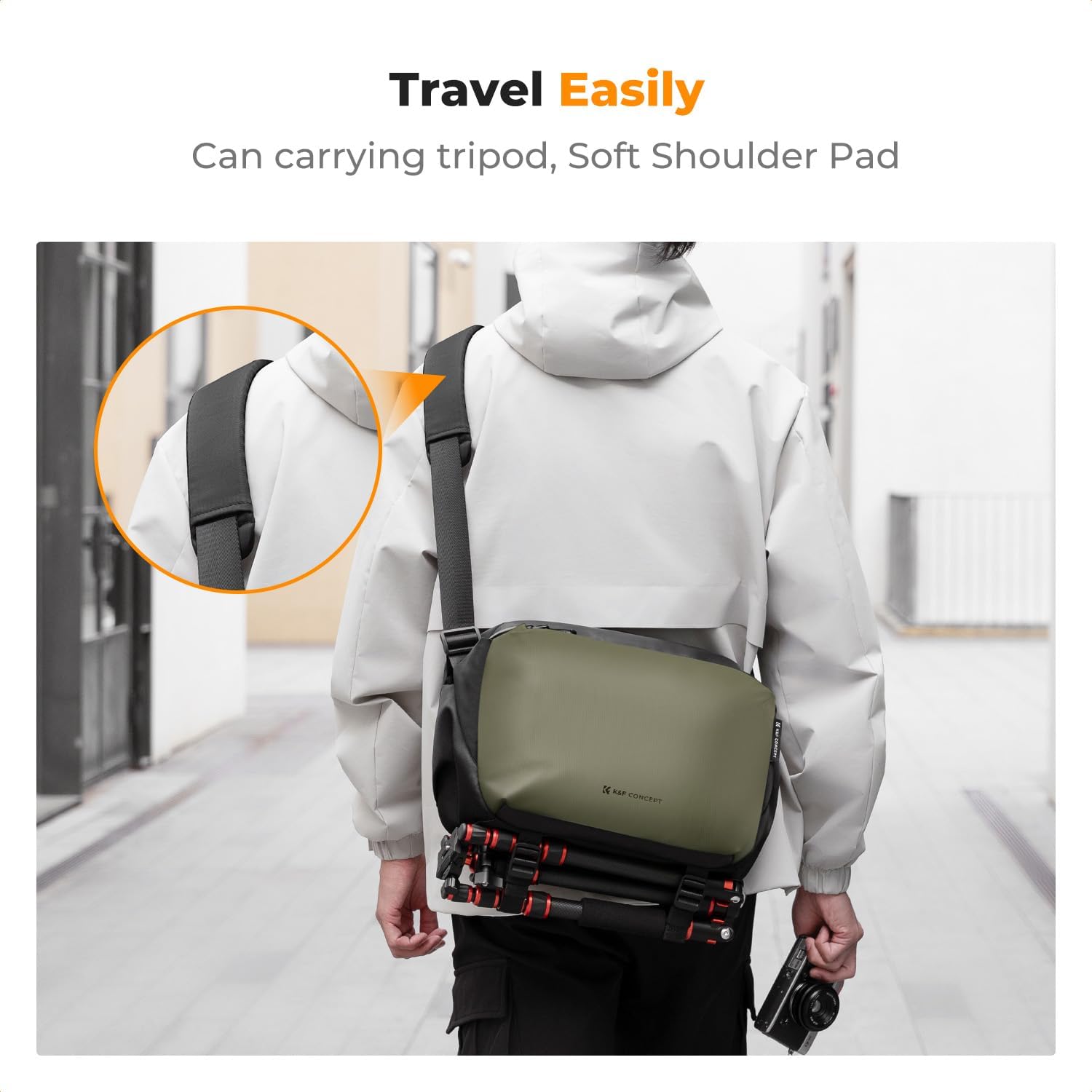 Detalle de K&F CONCEPT Borsa per Fotocamera: impermeabile, versatile e pronta all’uso