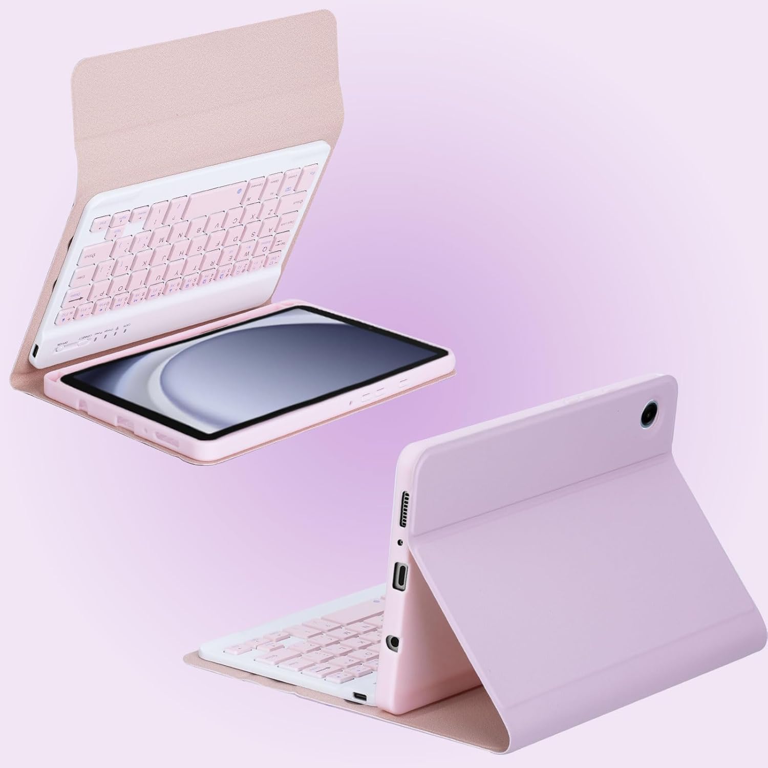 Thumbnail 2 de VLEAQC Keyboard Case for Samsung Galaxy Tab A9 8.7-Inch (2023) – Pink